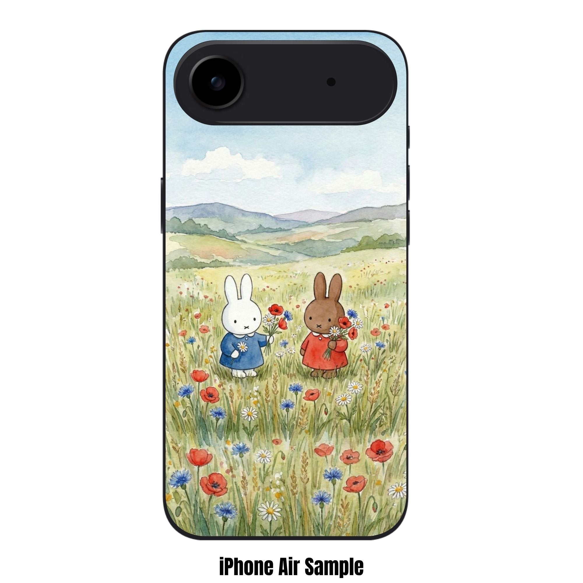 Miffy Phone Case For iPhone Samsung Galaxy Pixel - Miffy And Melanie In Flower Field Watercolor Background