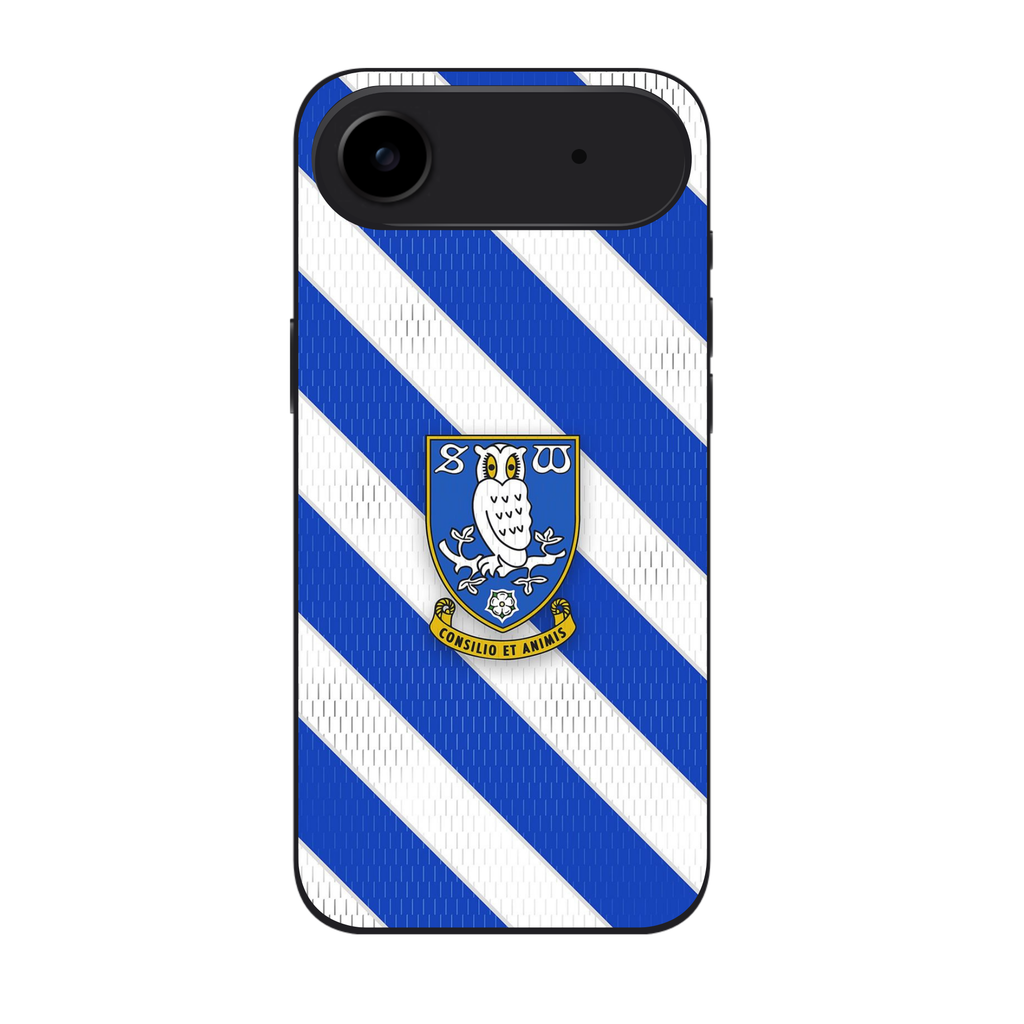 Sheffield Wednesday FC Phone Case For iPhone Samsung Galaxy Pixel - Sheffield Wednesday FC Crest On Blue And White Diagonal Striped Background