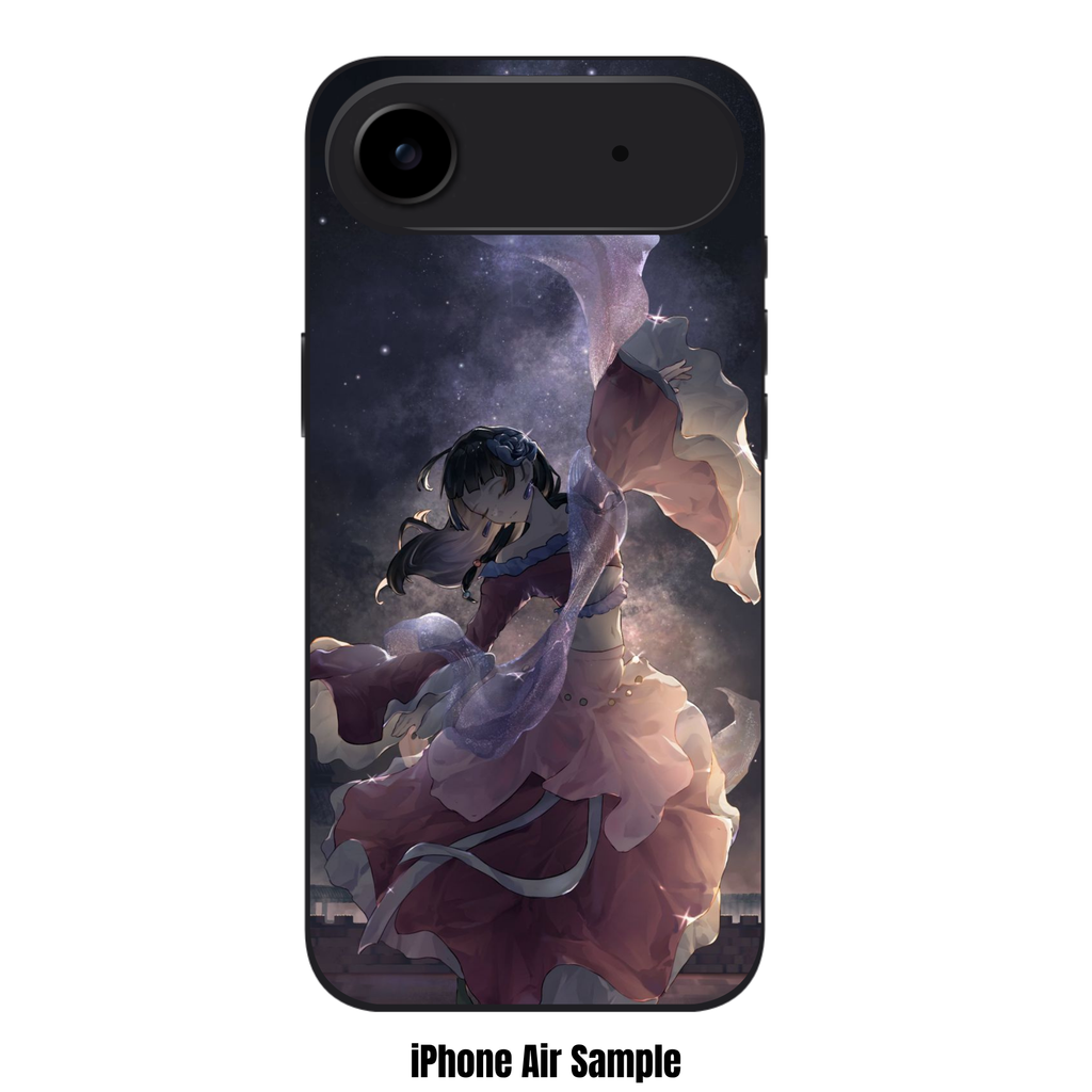 The Apothecary Diaries Maomao Phone Case For iPhone Samsung Galaxy Pixel - Maomao Dancing In A Flowing Pink Dress Under A Starry Night Sky Background