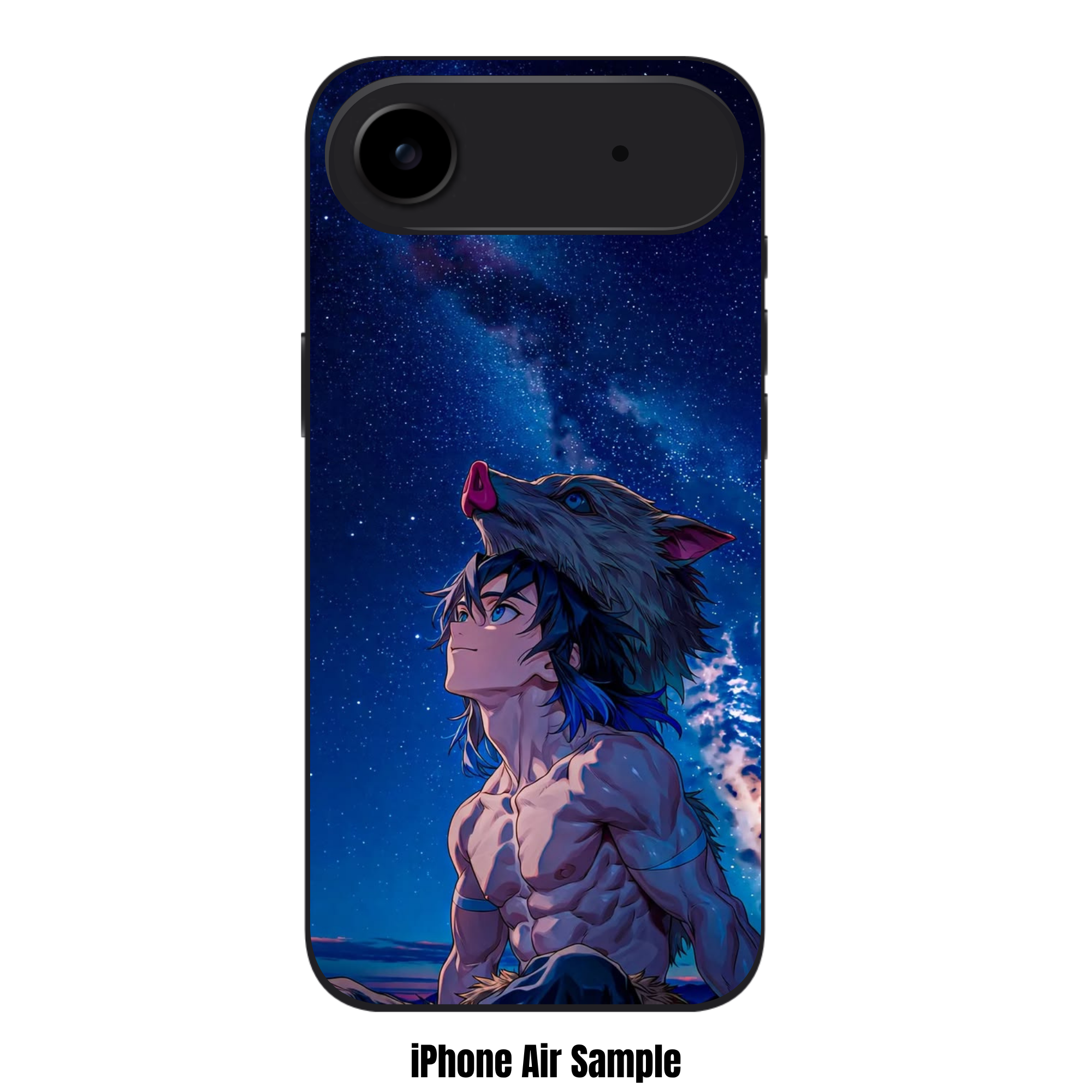 Demon Slayer Inosuke Phone Case For iPhone Samsung Galaxy Pixel - Inosuke Hashibira Stargazing Under The Milky Way Night Sky Art