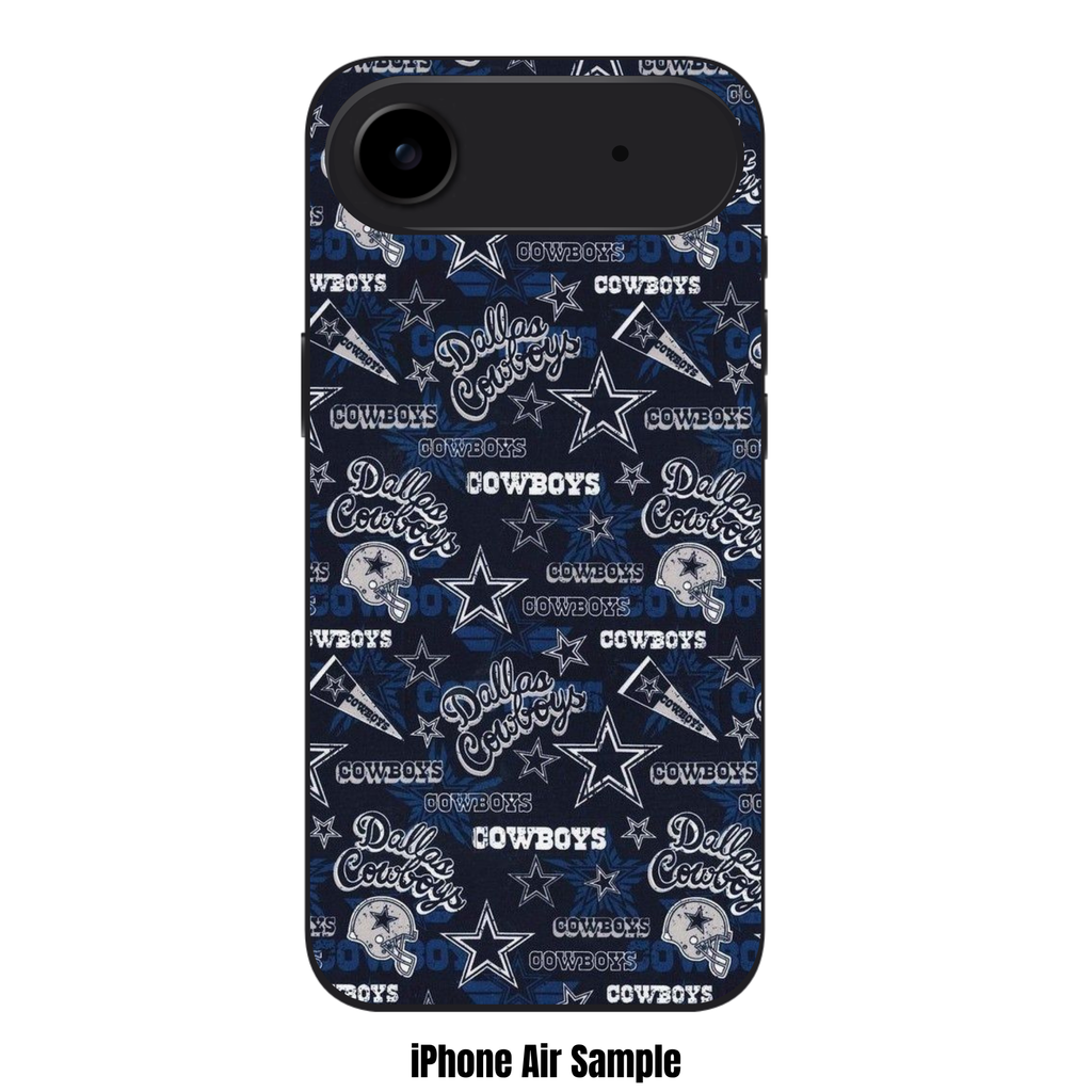 NFL Dallas Cowboys Phone Case For iPhone Samsung Galaxy Pixel - Dallas Cowboys Distressed Logo And Helmet Pattern On Navy Background