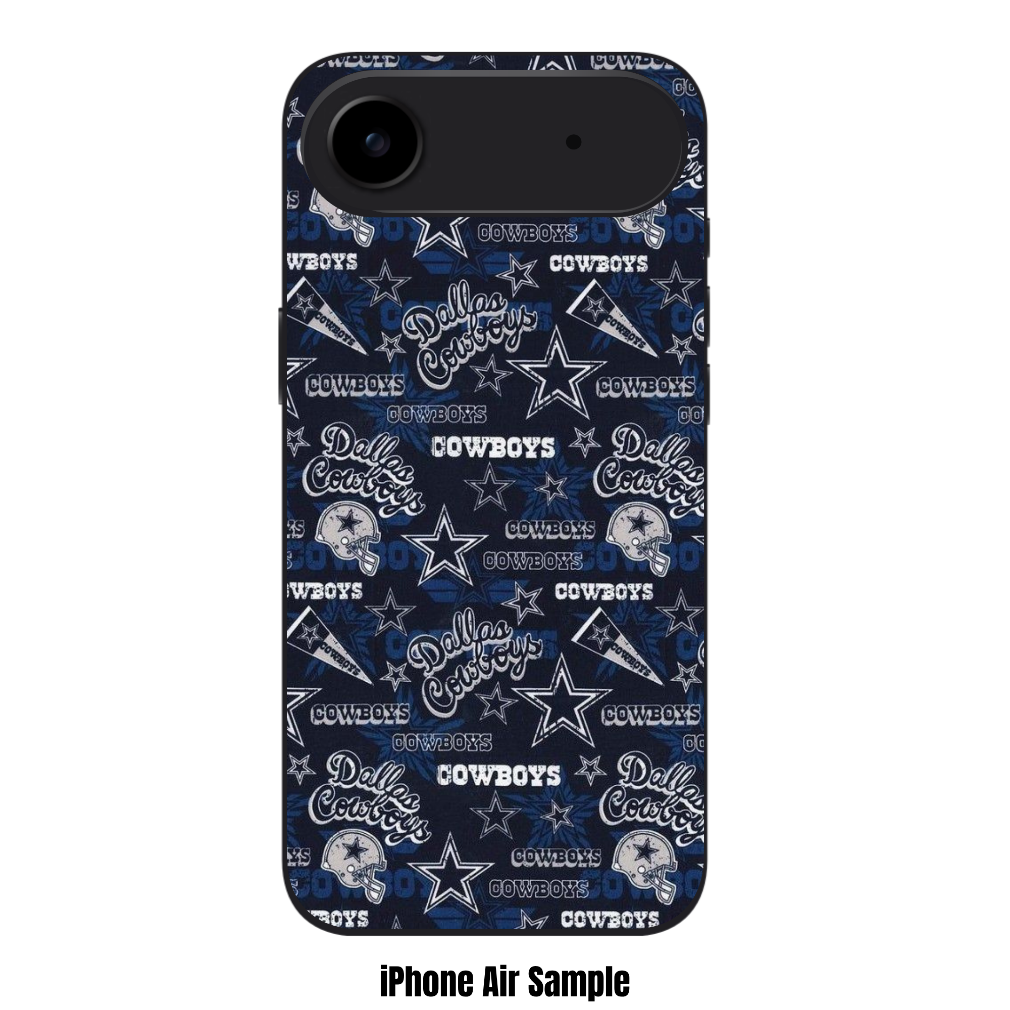 NFL Dallas Cowboys Phone Case For iPhone Samsung Galaxy Pixel - Dallas Cowboys Distressed Logo And Helmet Pattern On Navy Background