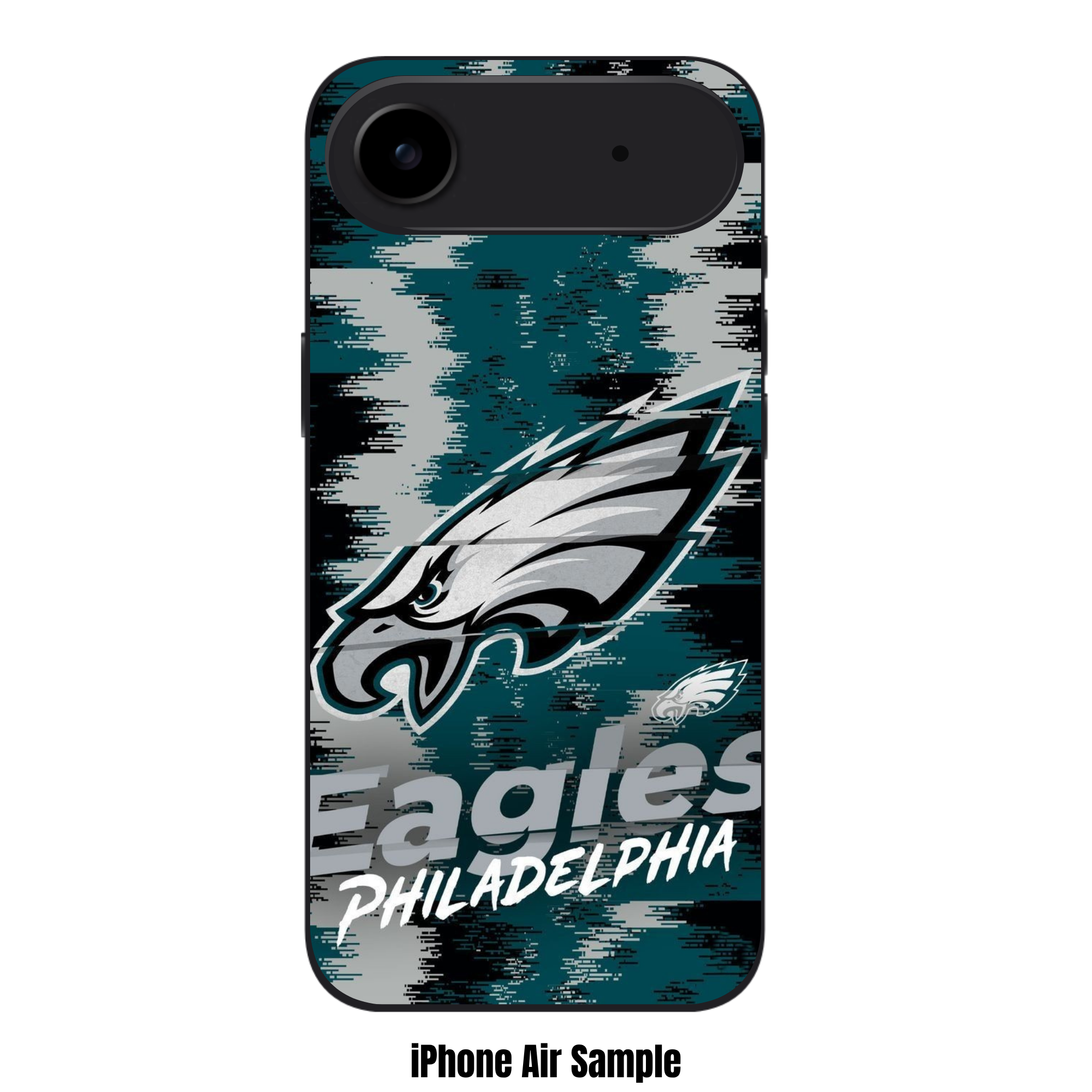 NFL Philadelphia Eagles Phone Case For iPhone Samsung Galaxy Pixel - Philadelphia Eagles Logo And Wordmark On Pixelated Textured Background