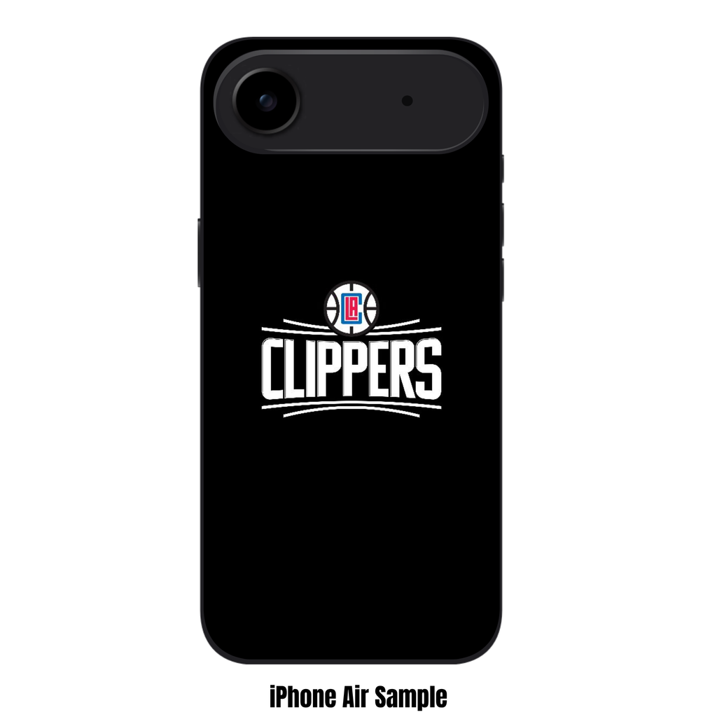NBA Los Angeles Clippers Phone Case For iPhone Samsung Galaxy Pixel - Los Angeles Clippers Logo And Wordmark On Black Background