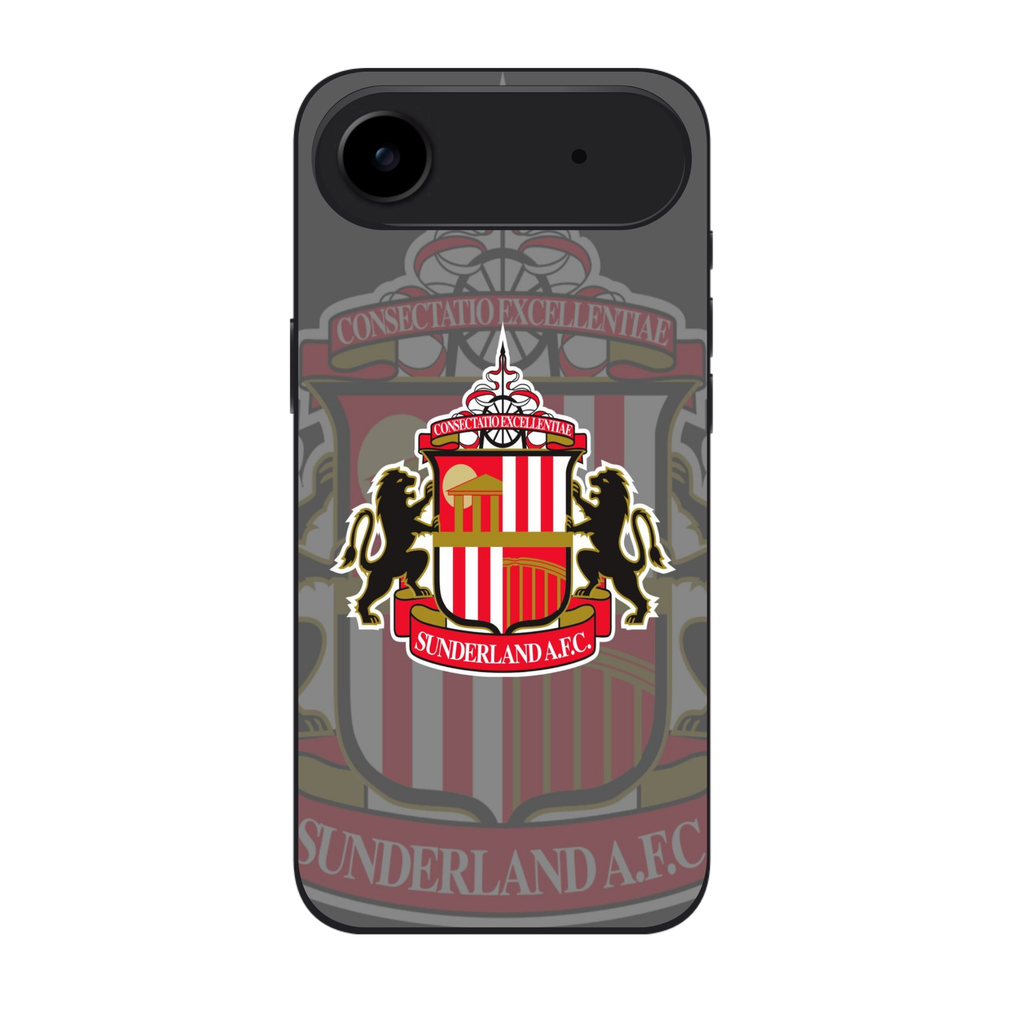 Sunderland AFC Phone Case For iPhone Samsung Galaxy Pixel - Sunderland AFC Crest On Grey Background With Large Faded Crest And Text