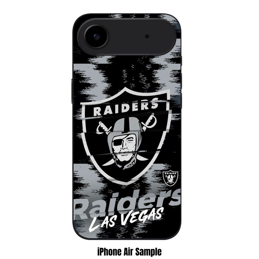 NFL Las Vegas Raiders Phone Case For iPhone Samsung Galaxy Pixel - Las Vegas Raiders Logo And Wordmark On Pixelated Textured Background