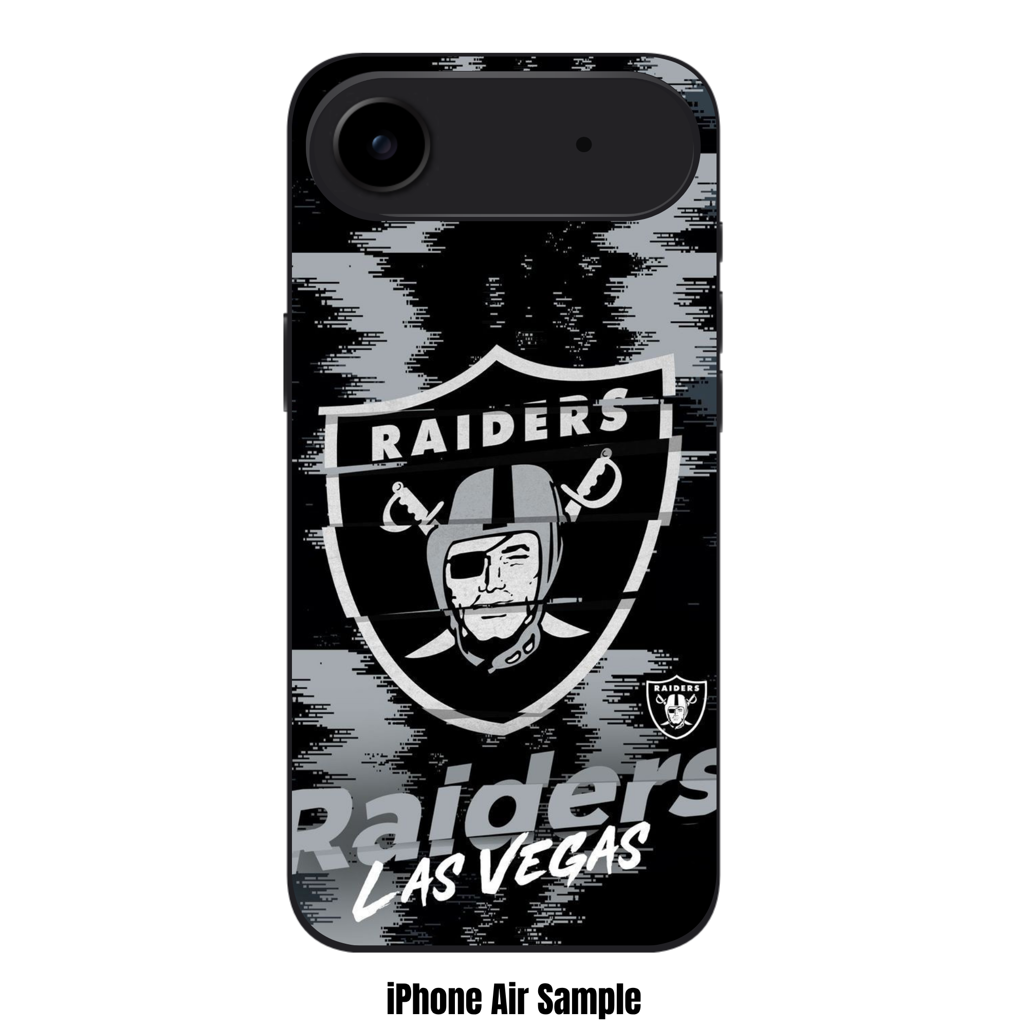 NFL Las Vegas Raiders Phone Case For iPhone Samsung Galaxy Pixel - Las Vegas Raiders Logo And Wordmark On Pixelated Textured Background