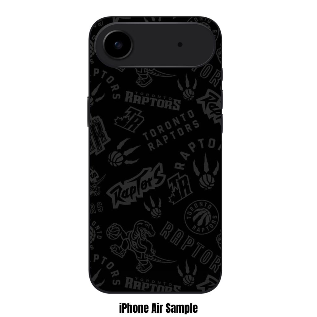 NBA Toronto Raptors Phone Case For iPhone Samsung Galaxy Pixel - Toronto Raptors Multi Logos Pattern On Black Background