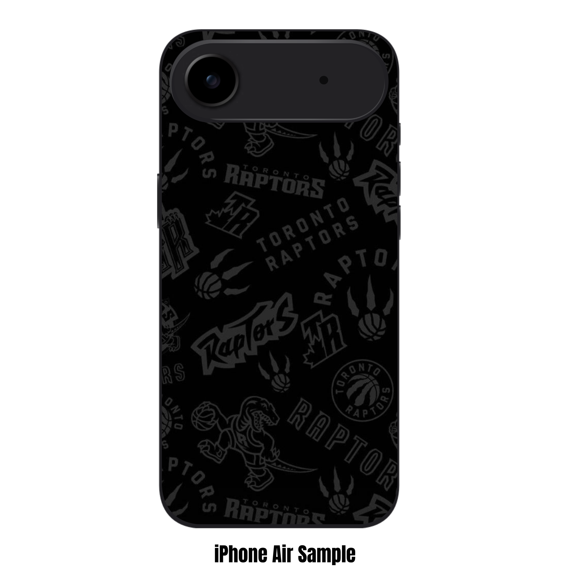 NBA Toronto Raptors Phone Case For iPhone Samsung Galaxy Pixel - Toronto Raptors Multi Logos Pattern On Black Background