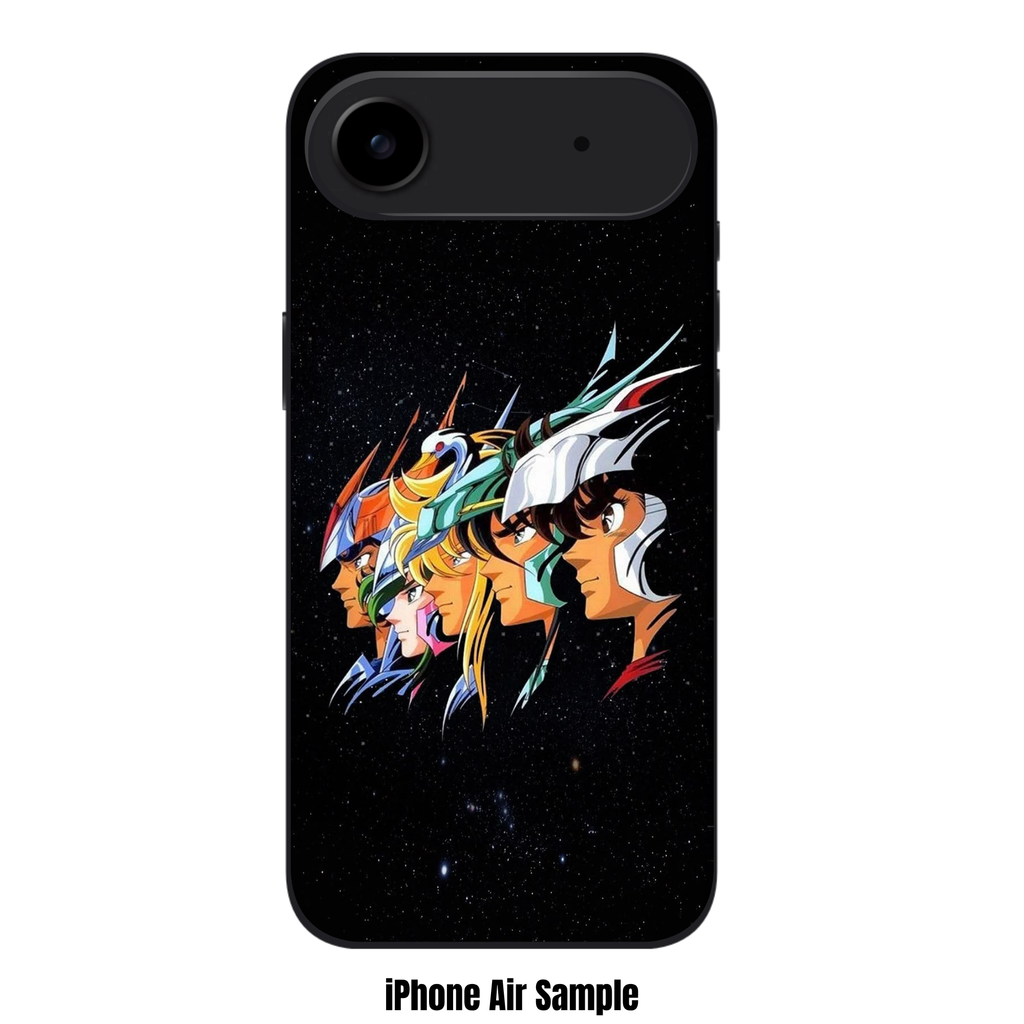 Saint Seiya Knights Of The Zodiac Phone Case For iPhone Samsung Galaxy Pixel - Saint Seiya Bronze Saints Profile On Starry Night Background