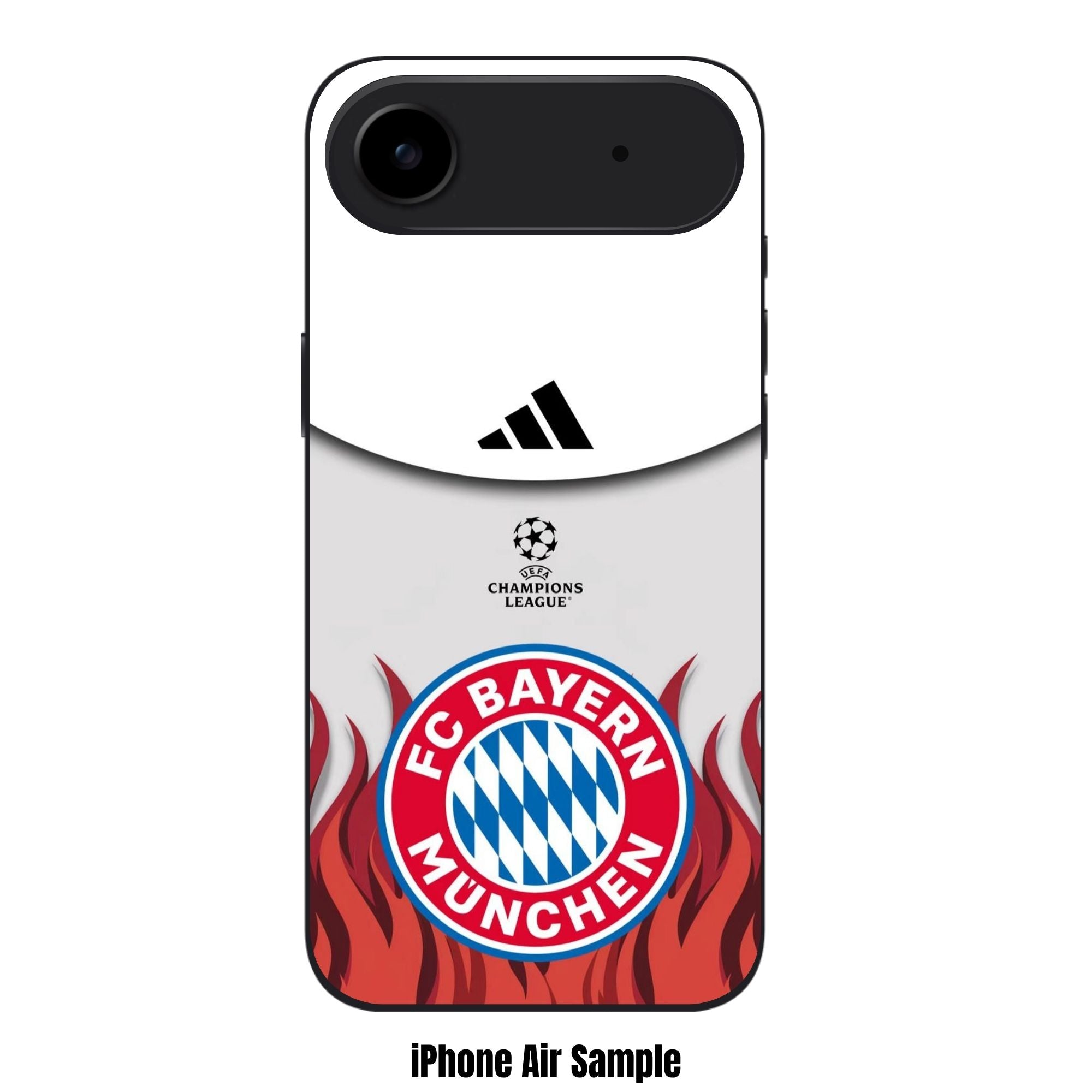 FC Bayern Munich Phone Case For iPhone Samsung Galaxy Pixel - Fiery FC Bayern Munich Logo With UEFA Champions League Crest