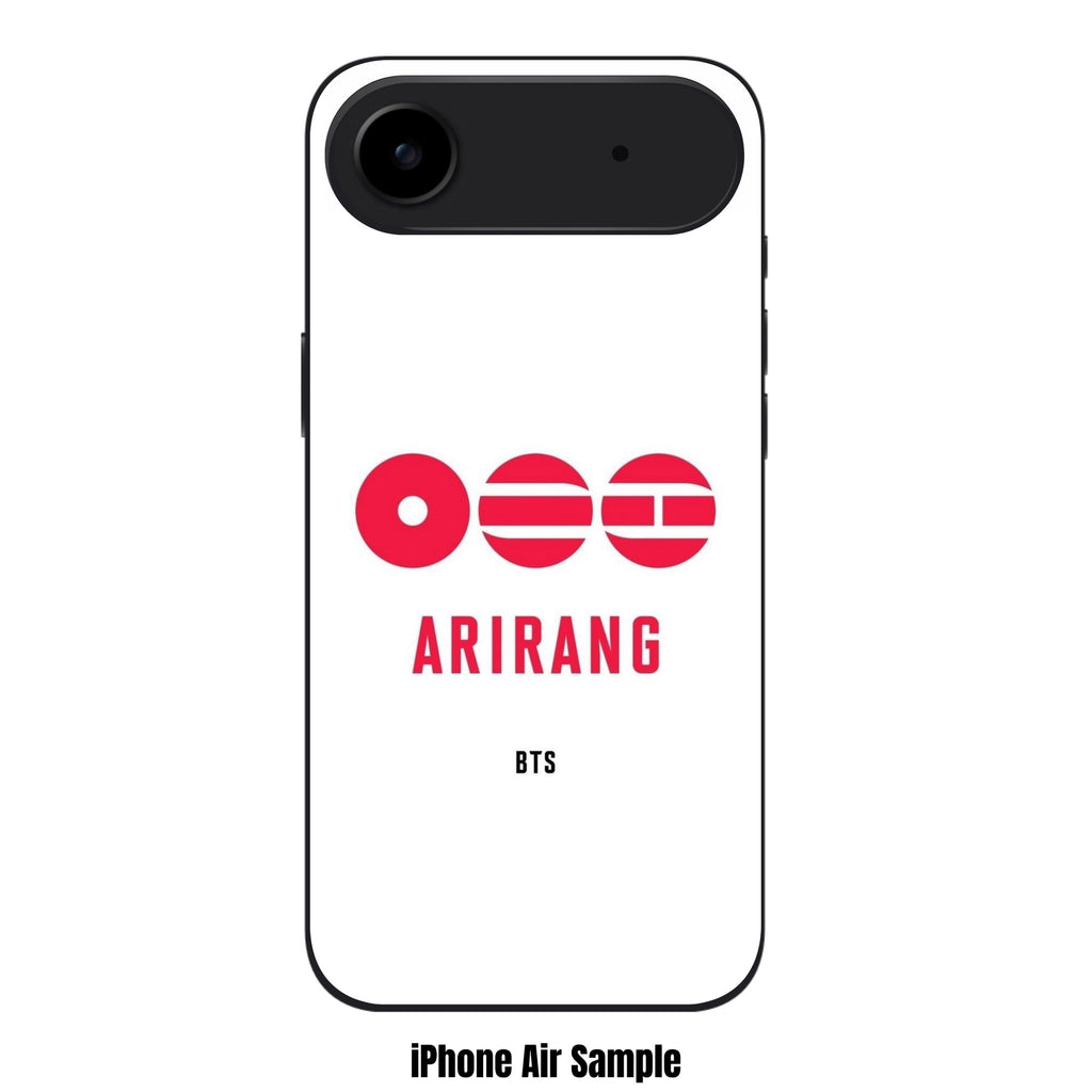 BTS Phone Case For iPhone Samsung Galaxy Pixel - BTS Arirang Red Logo Text On White Background