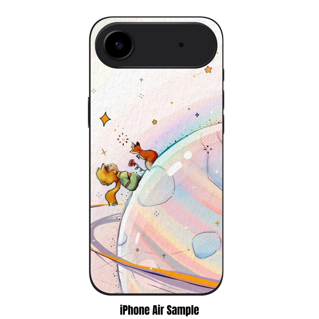 The Little Prince Phone Case For iPhone Samsung Galaxy Pixel - The Little Prince And Fox On Pastel Rainbow Planet Background
