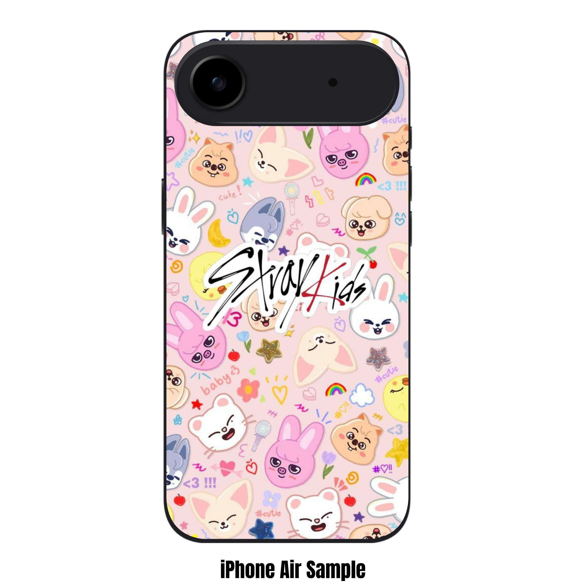 Stray Kids Phone Case For iPhone Samsung Galaxy Pixel - Stray Kids Logo And SKZOO Pattern On Pink Background