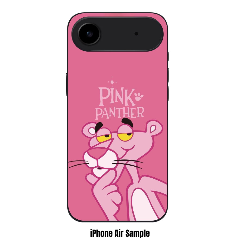Pink Panther Phone Case For iPhone Samsung Galaxy Pixel - Pink Panther Thinking Under Logo In Pink Background