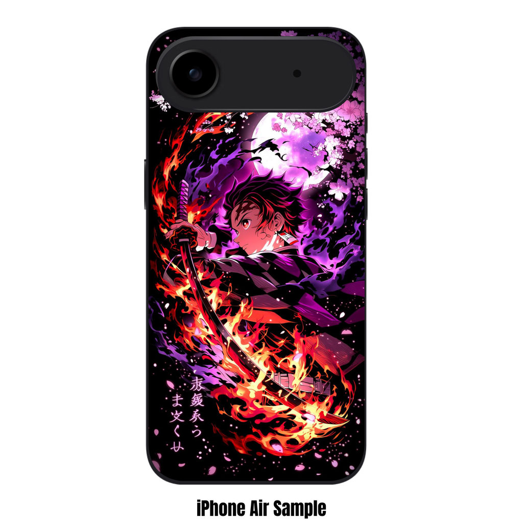 Demon Slayer Tanjiro Phone Case For iPhone Samsung Galaxy Pixel - Tanjiro Kamado Hinokami Kagura Under The Midnight Sakura Art