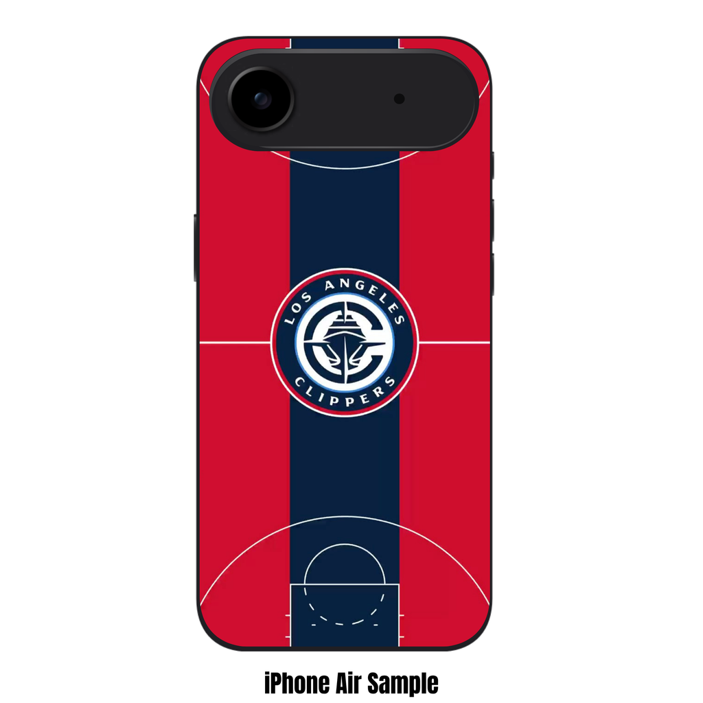 NBA Los Angeles Clippers Phone Case For iPhone Samsung Galaxy Pixel - Los Angeles Clippers Nautical Logo On Basketball Court Background