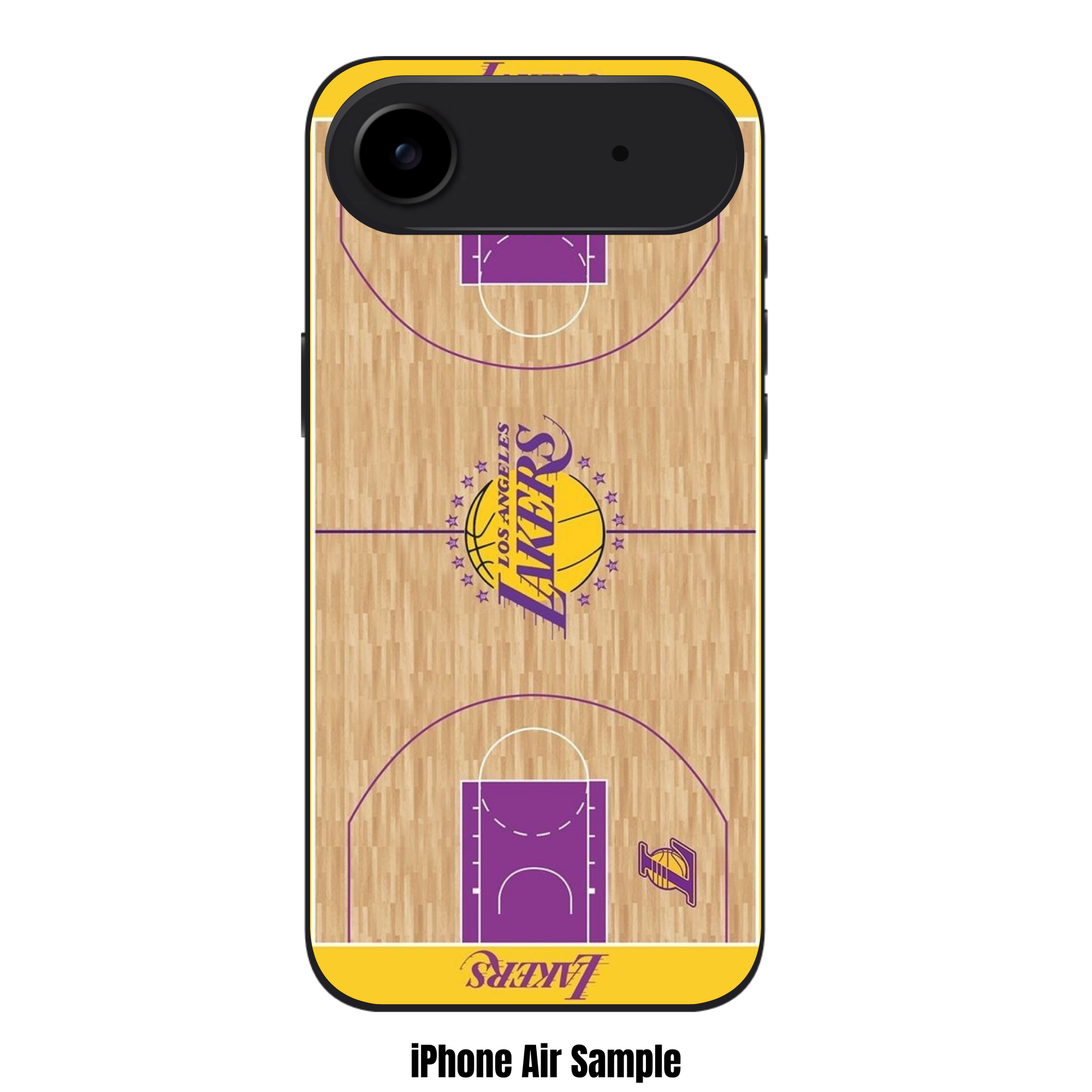 NBA Los Angeles Lakers Phone Case For iPhone Samsung Galaxy Pixel - Los Angeles Lakers Logo On Basketball Court Background