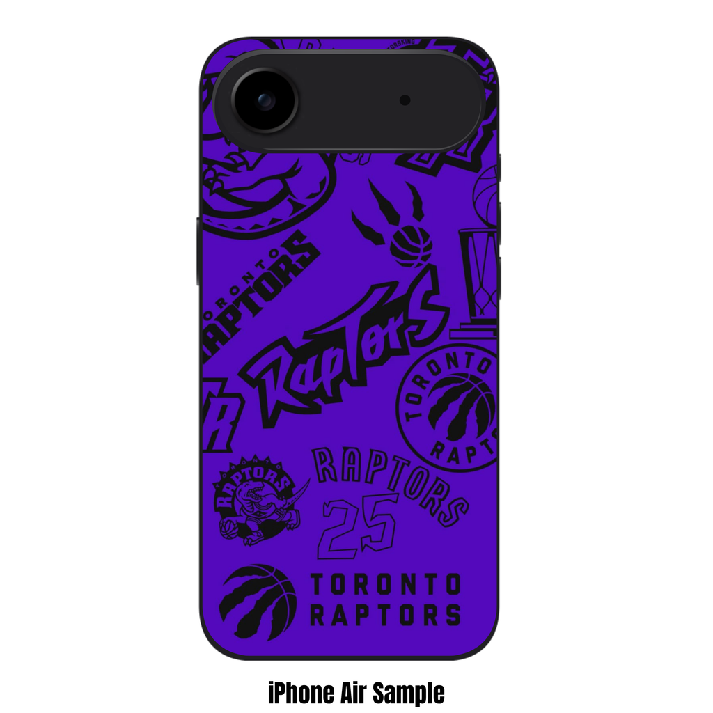 NBA Toronto Raptors Phone Case For iPhone Samsung Galaxy Pixel - Toronto Raptors Various Logos And Wordmarks On Purple Background