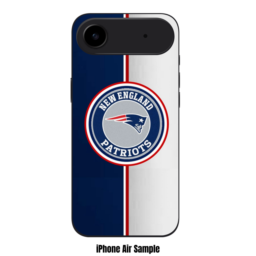 NFL New England Patriots Phone Case For iPhone Samsung Galaxy Pixel - New England Patriots Logo On Navy And White Split Background