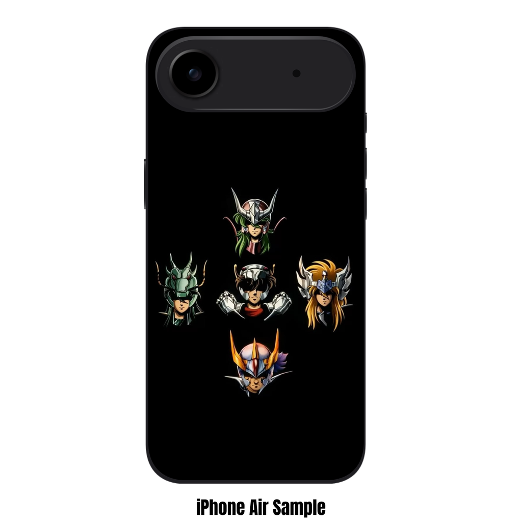 Saint Seiya Knights Of The Zodiac Phone Case For iPhone Samsung Galaxy Pixel - Saint Seiya Bronze Saints Portraits On Black Background