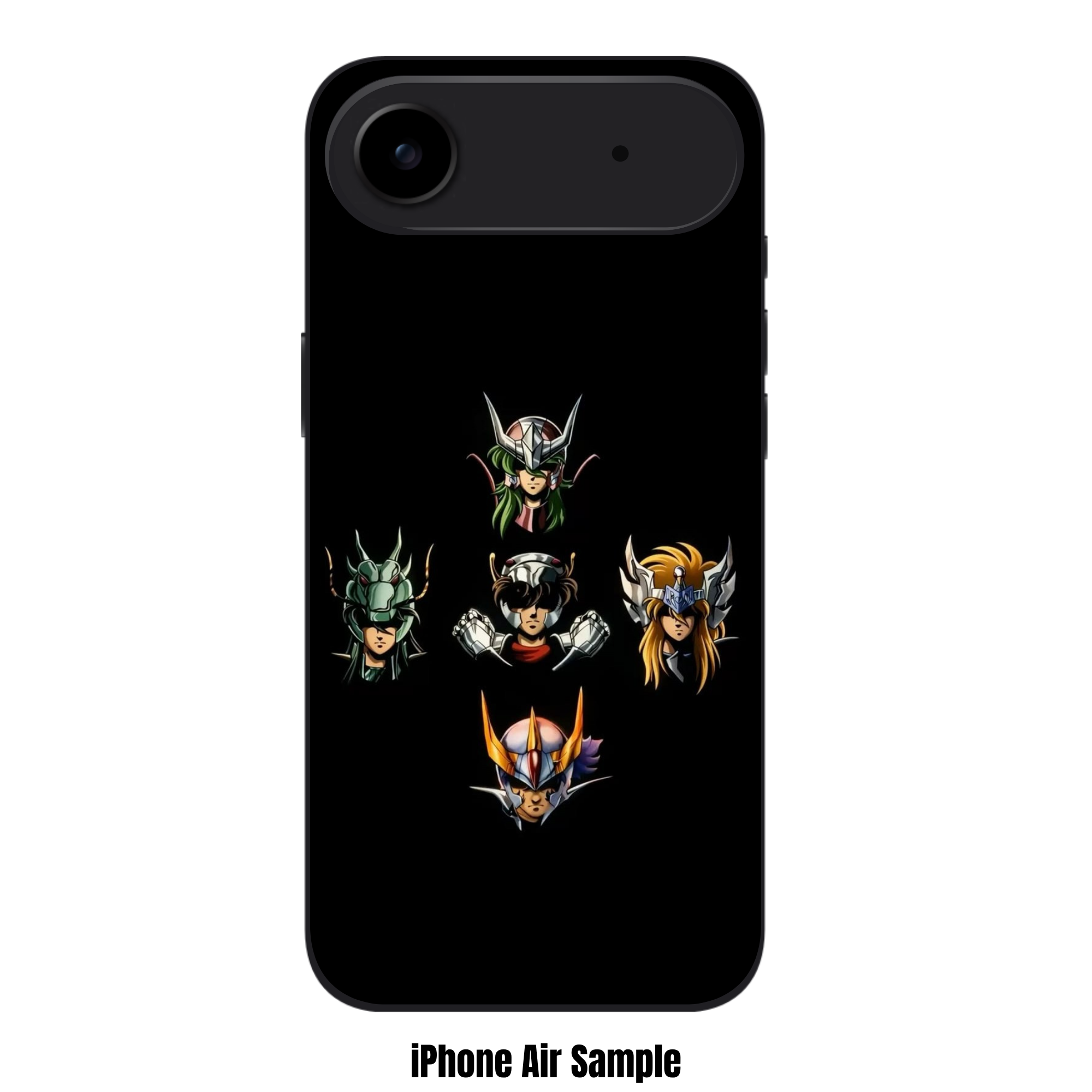 Saint Seiya Knights Of The Zodiac Phone Case For iPhone Samsung Galaxy Pixel - Saint Seiya Bronze Saints Portraits On Black Background