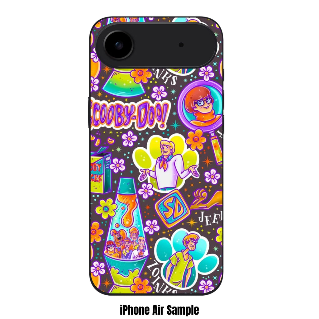 Scooby Doo Phone Case For iPhone Samsung Galaxy Pixel - Scooby Doo Groovy Retro Catchphrases Seamless Pattern On Dark Brown Background