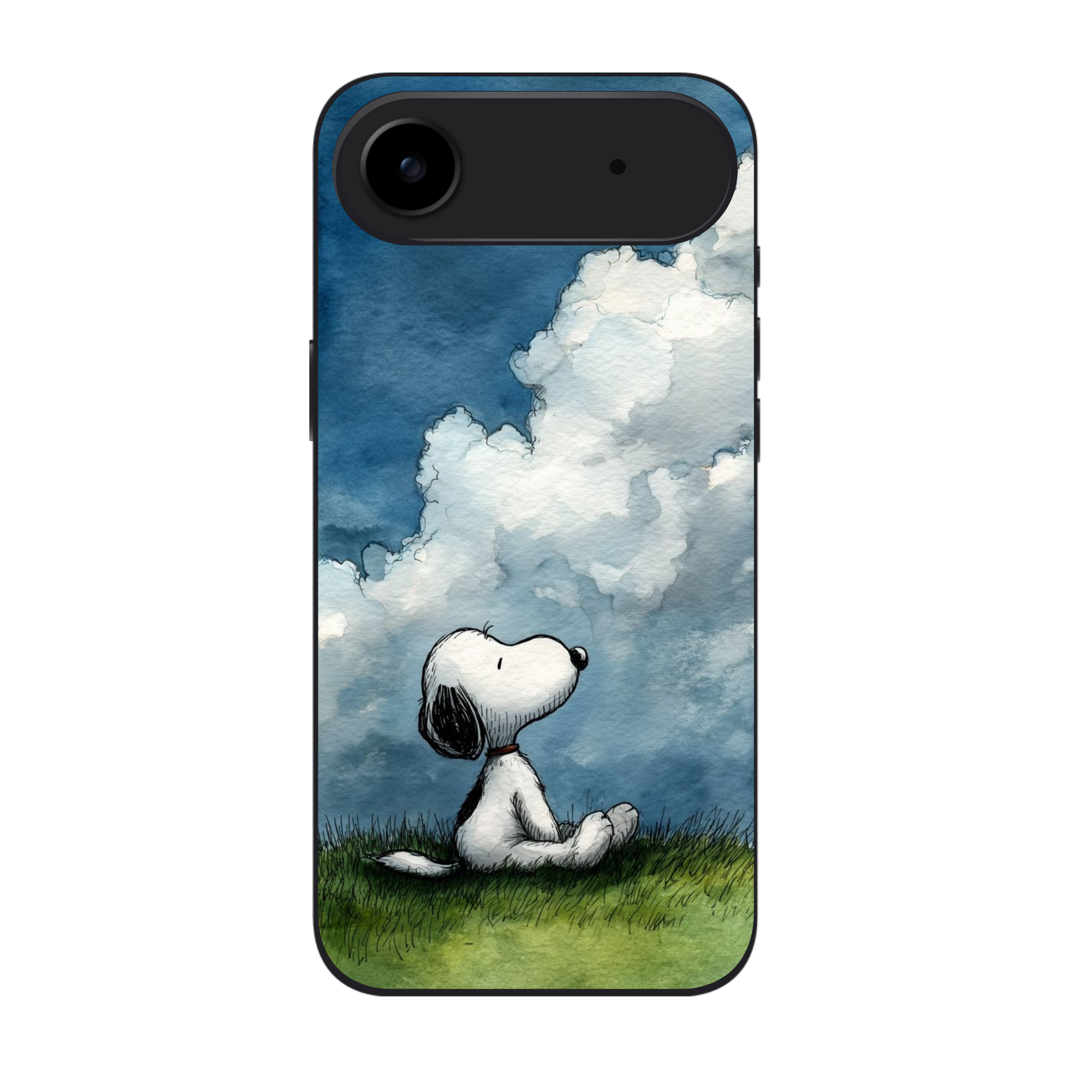 Peanuts Snoopy Phone Case For iPhone Samsung Galaxy Pixel - Peanuts Snoopy Cloud Gazing Watercolor Art