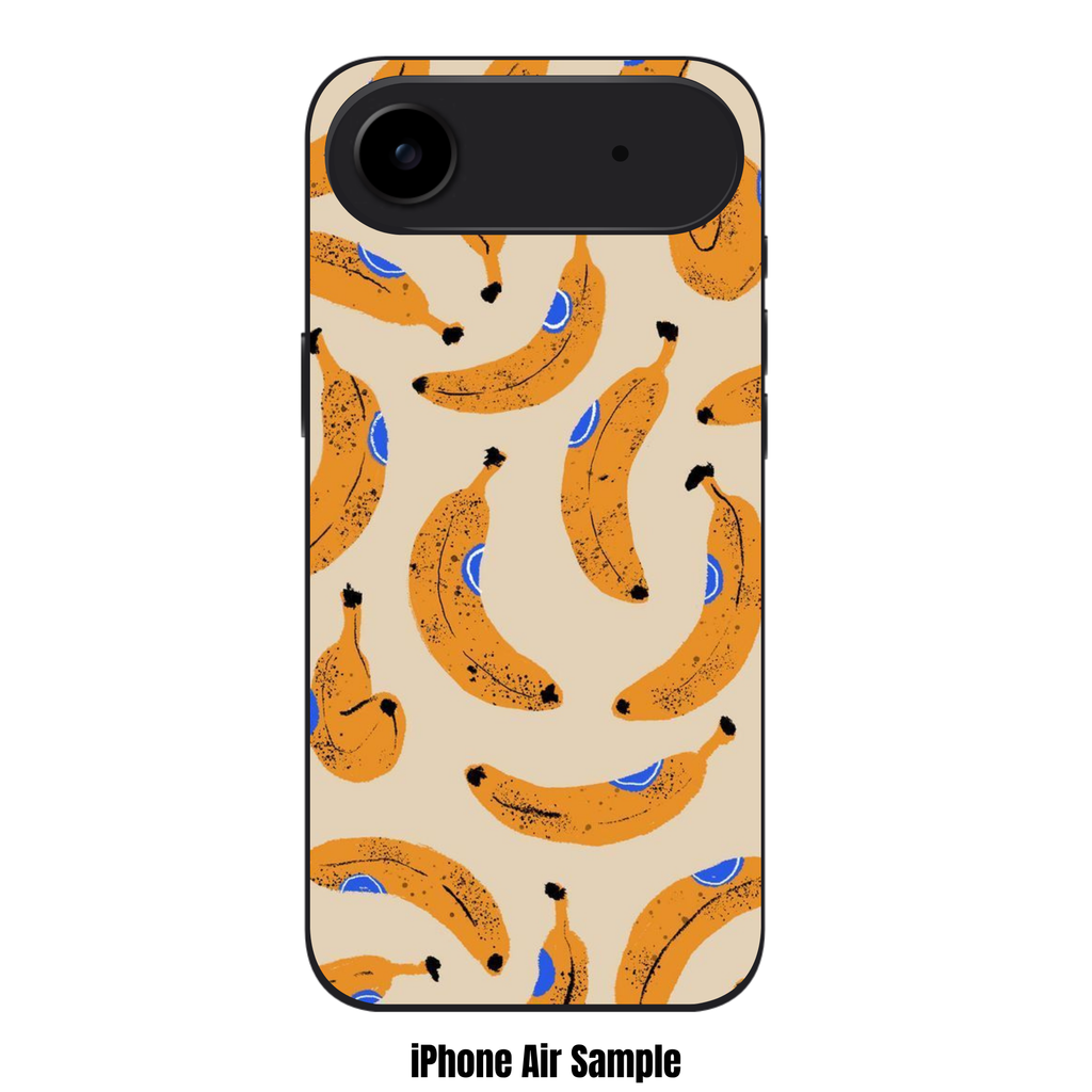 Banana Pattern Phone Case For iPhone Samsung Galaxy Pixel - Retro Illustrated Banana Pattern In Beige Background