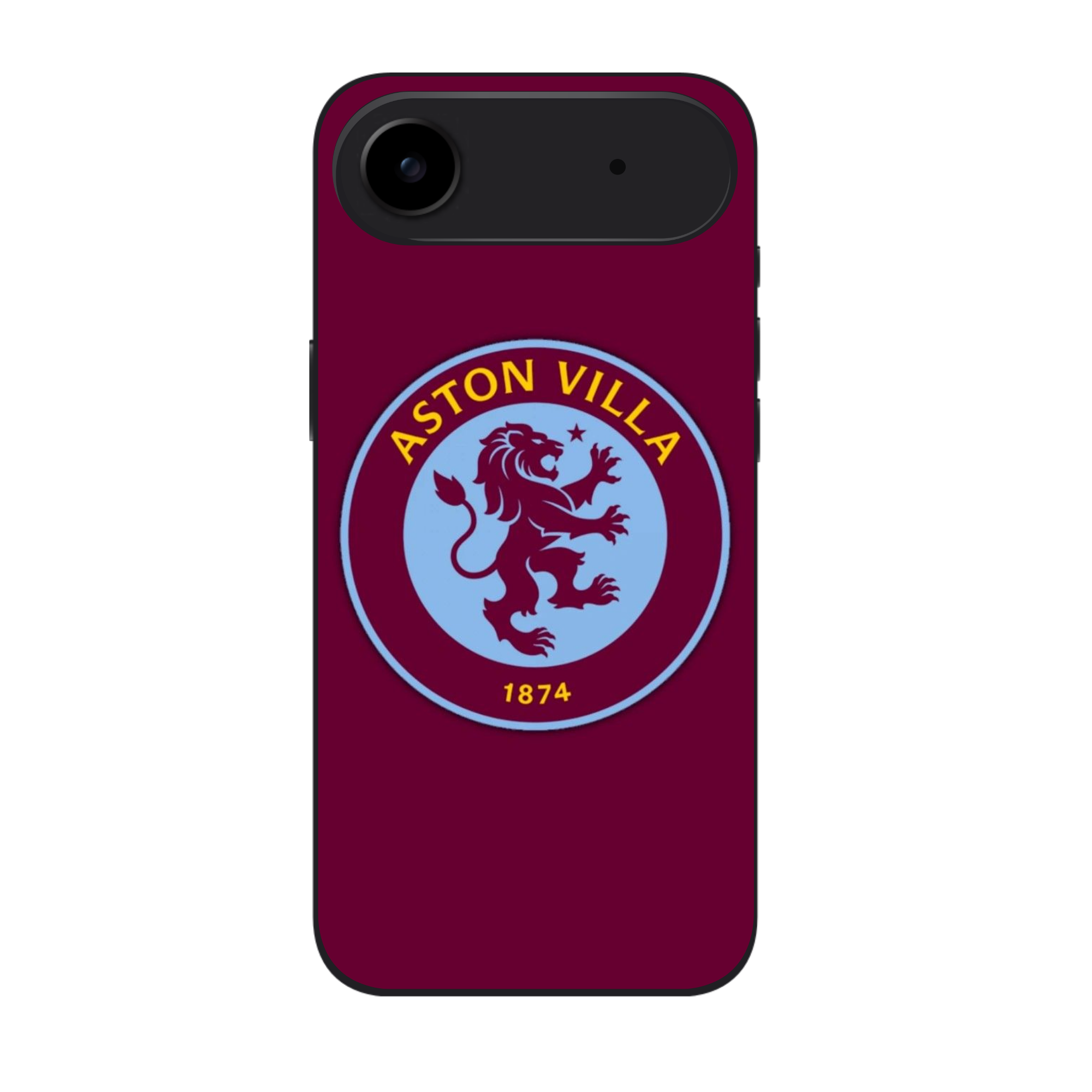 Aston Villa FC Phone Case For iPhone Samsung Galaxy Pixel - Aston Villa FC Retro Roundel Crest On Claret Background