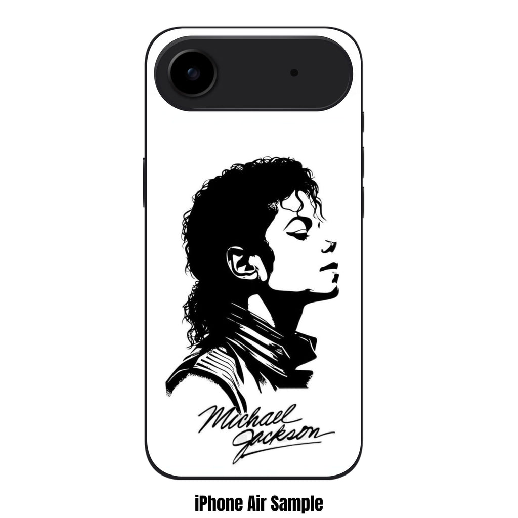 Michael Jackson Phone Case For iPhone Samsung Galaxy Pixel - Michael Jackson Stencil Portrait In White Background