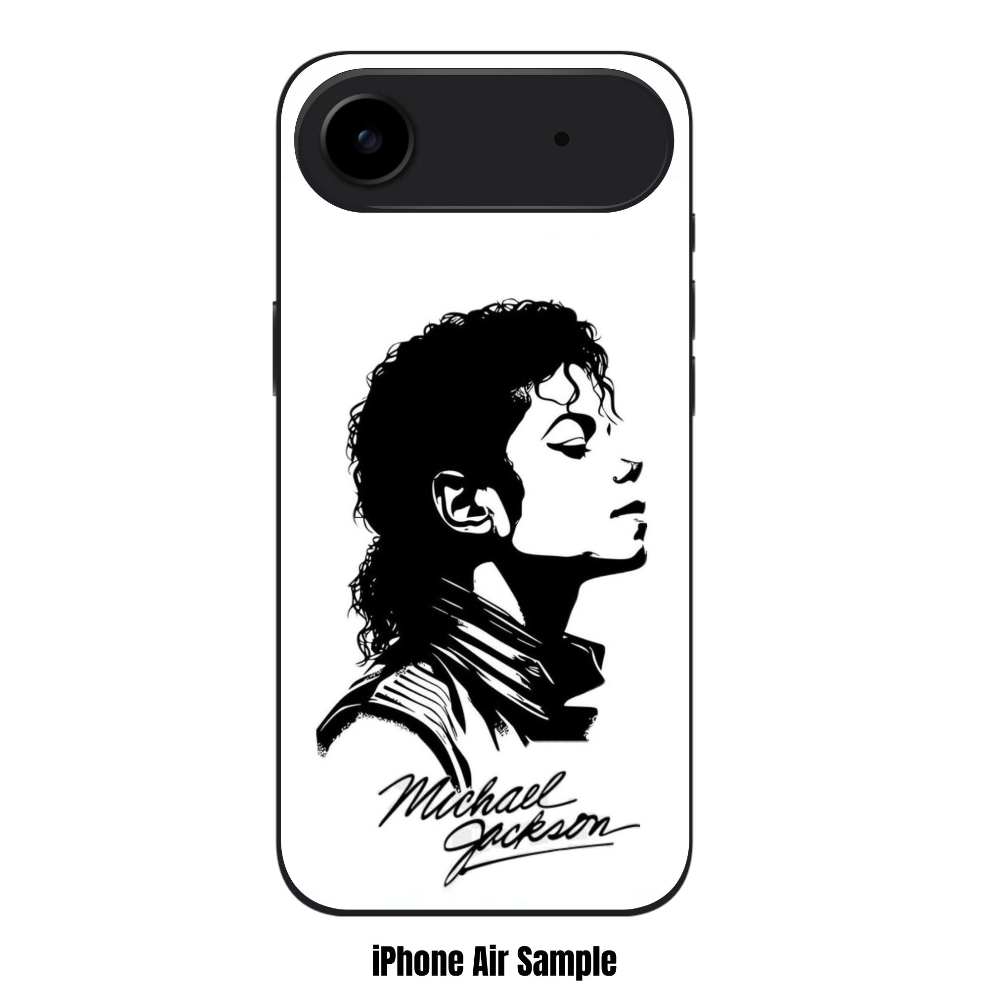 Michael Jackson Phone Case For iPhone Samsung Galaxy Pixel - Michael Jackson Stencil Portrait In White Background