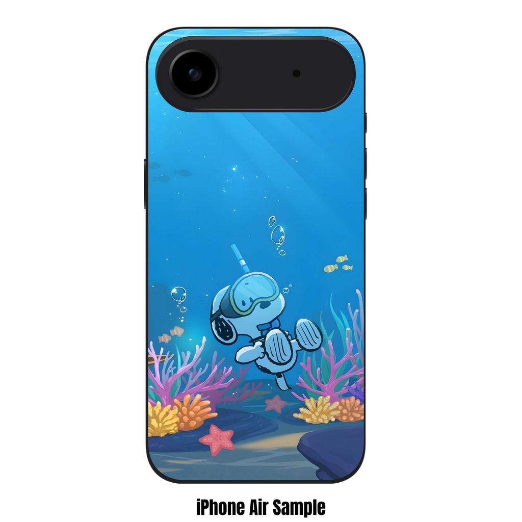 Peanuts Snoopy Phone Case For iPhone Samsung Galaxy Pixel - Peanuts Scuba Snoopy Diving Near Coral Reef In Blue Ocean Background