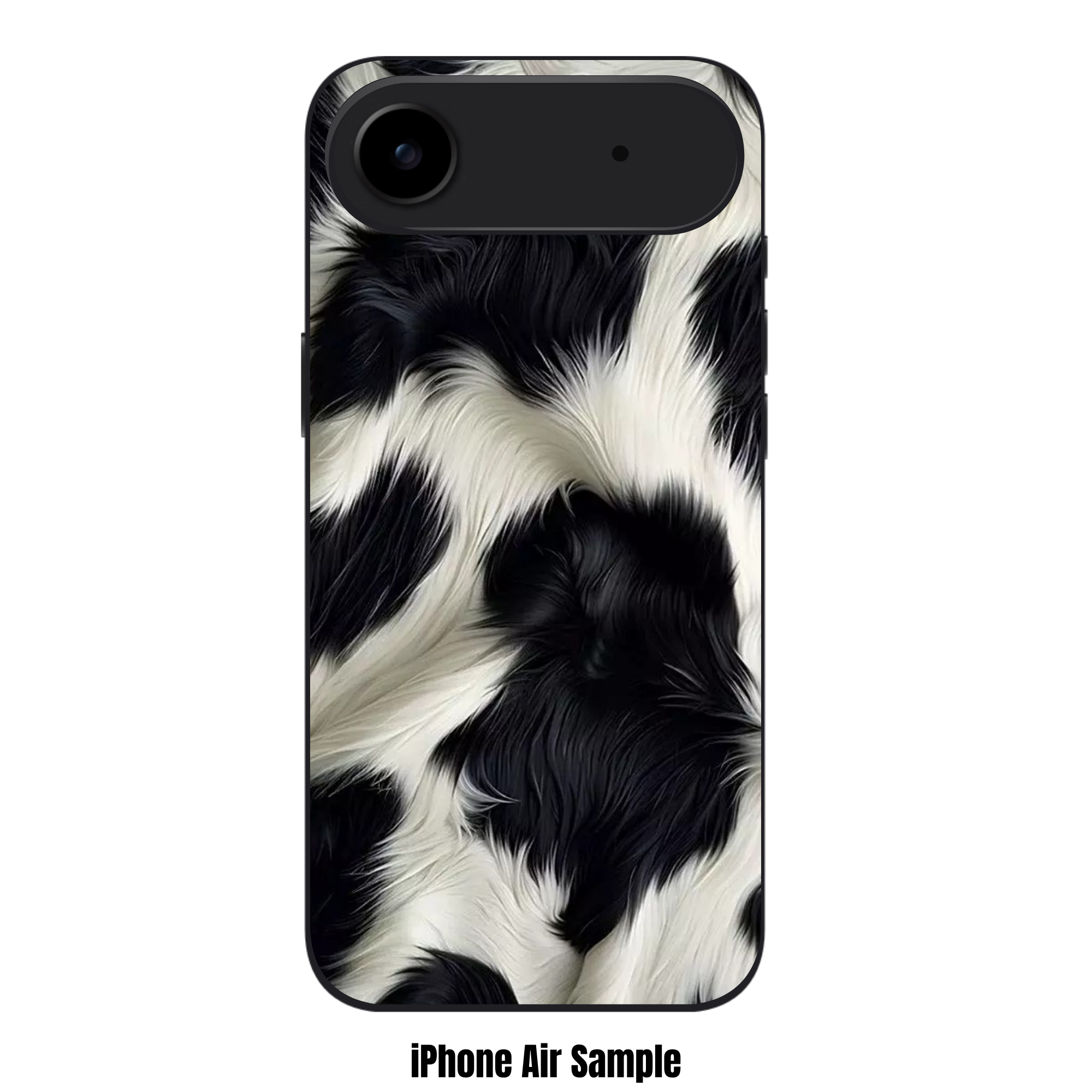 Animal Fur Pattern Phone Case For iPhone Samsung Galaxy Pixel - Black And White Cow Print Pattern