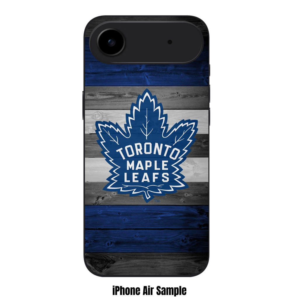 NHL Toronto Maple Leafs Phone Case For iPhone Samsung Galaxy Pixel - Toronto Maple Leafs Logo On Blue And White Wood Grain Background