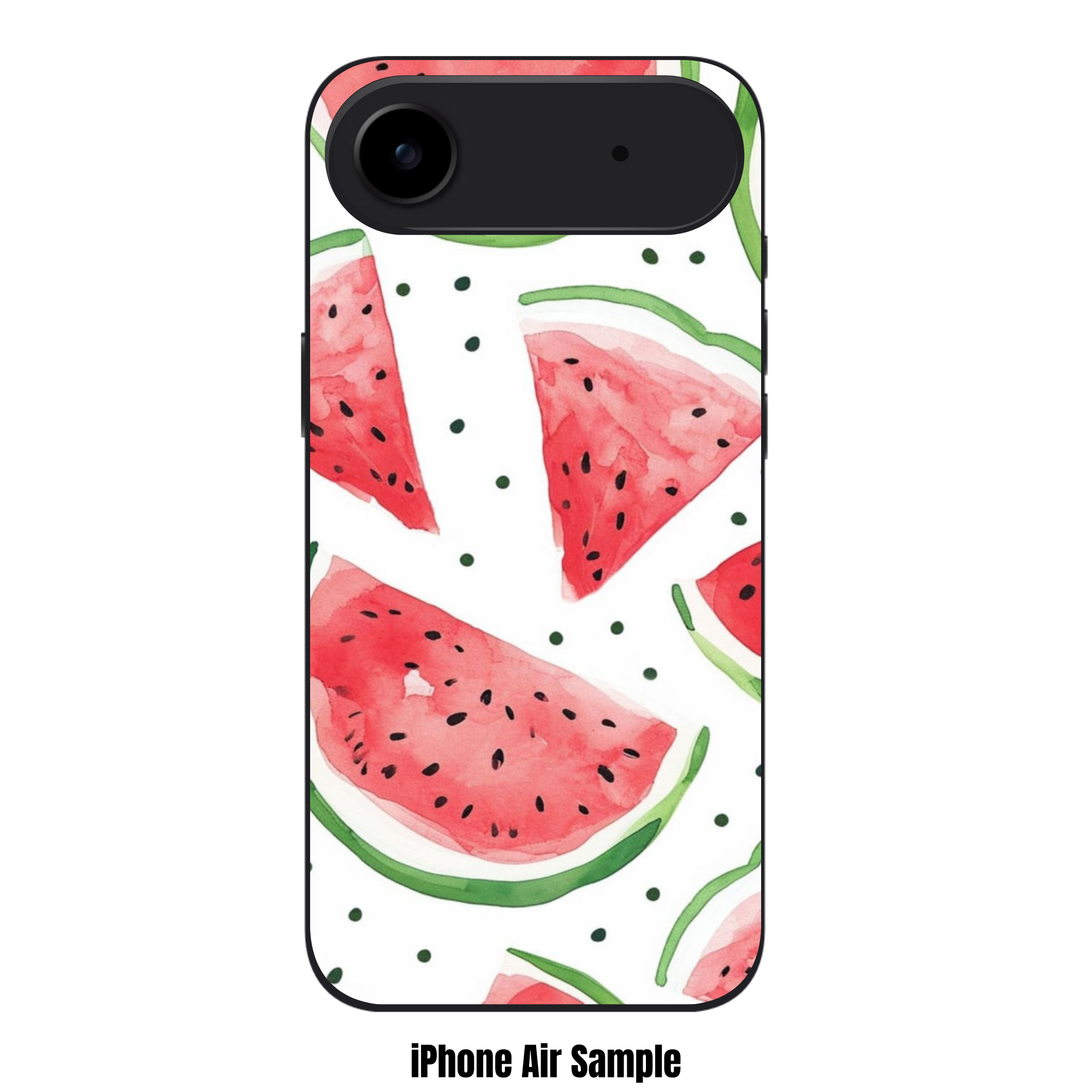 Watermelon Pattern Phone Case For iPhone Samsung Galaxy Pixel - Watercolor Watermelon Slice Pattern In White Background