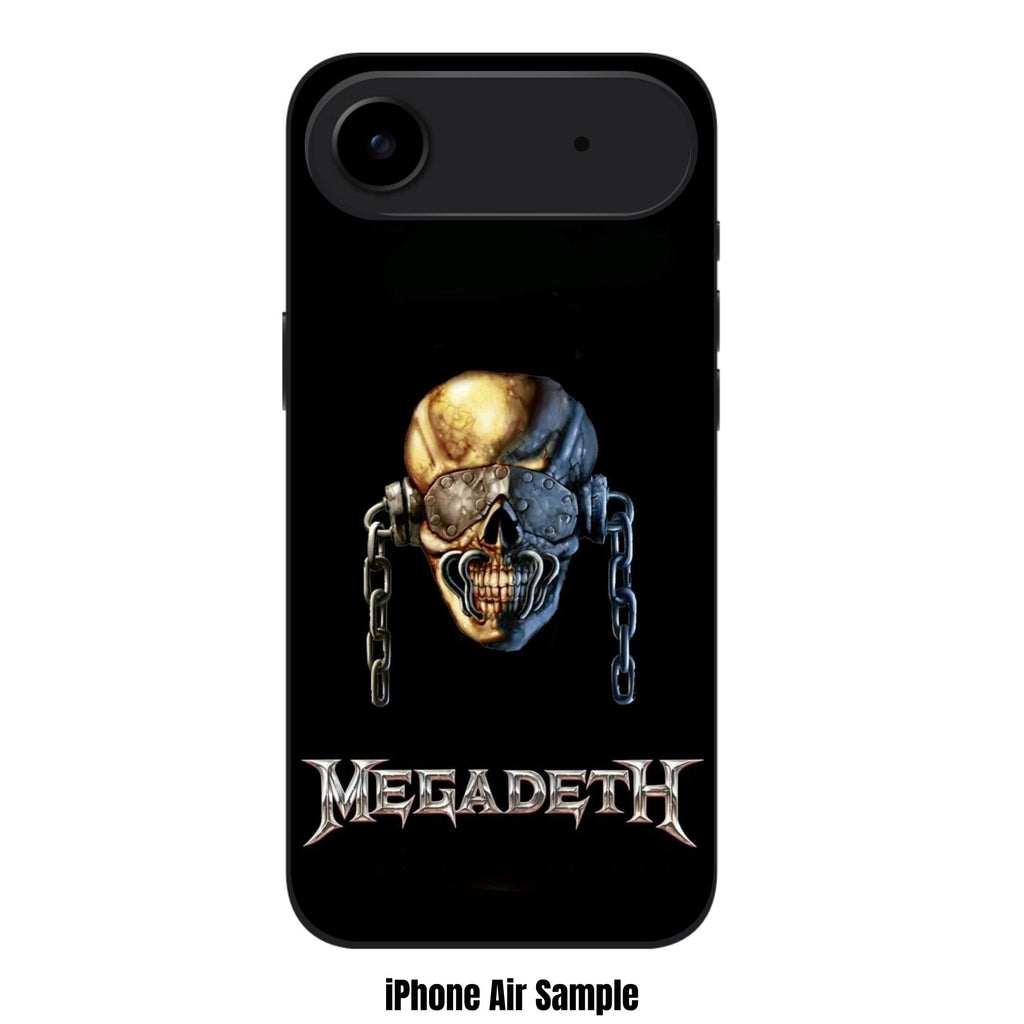 Megadeth Phone Case For iPhone Samsung Galaxy Pixel - Megadeth Metallic Logo And Vic Rattlehead On Black Background