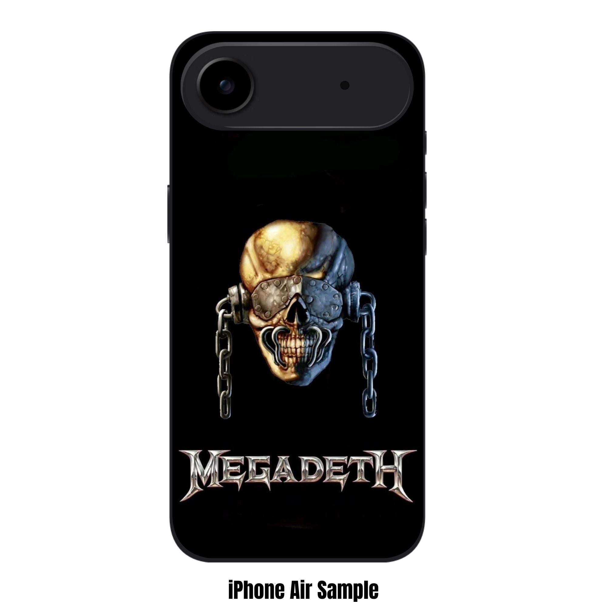 Megadeth Phone Case For iPhone Samsung Galaxy Pixel - Megadeth Metallic Logo And Vic Rattlehead On Black Background