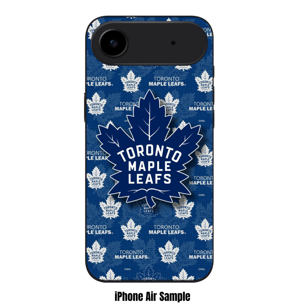 NHL Toronto Maple Leafs Phone Case For iPhone Samsung Galaxy Pixel - Toronto Maple Leafs Logos And Wordmarks Pattern On Blue Background