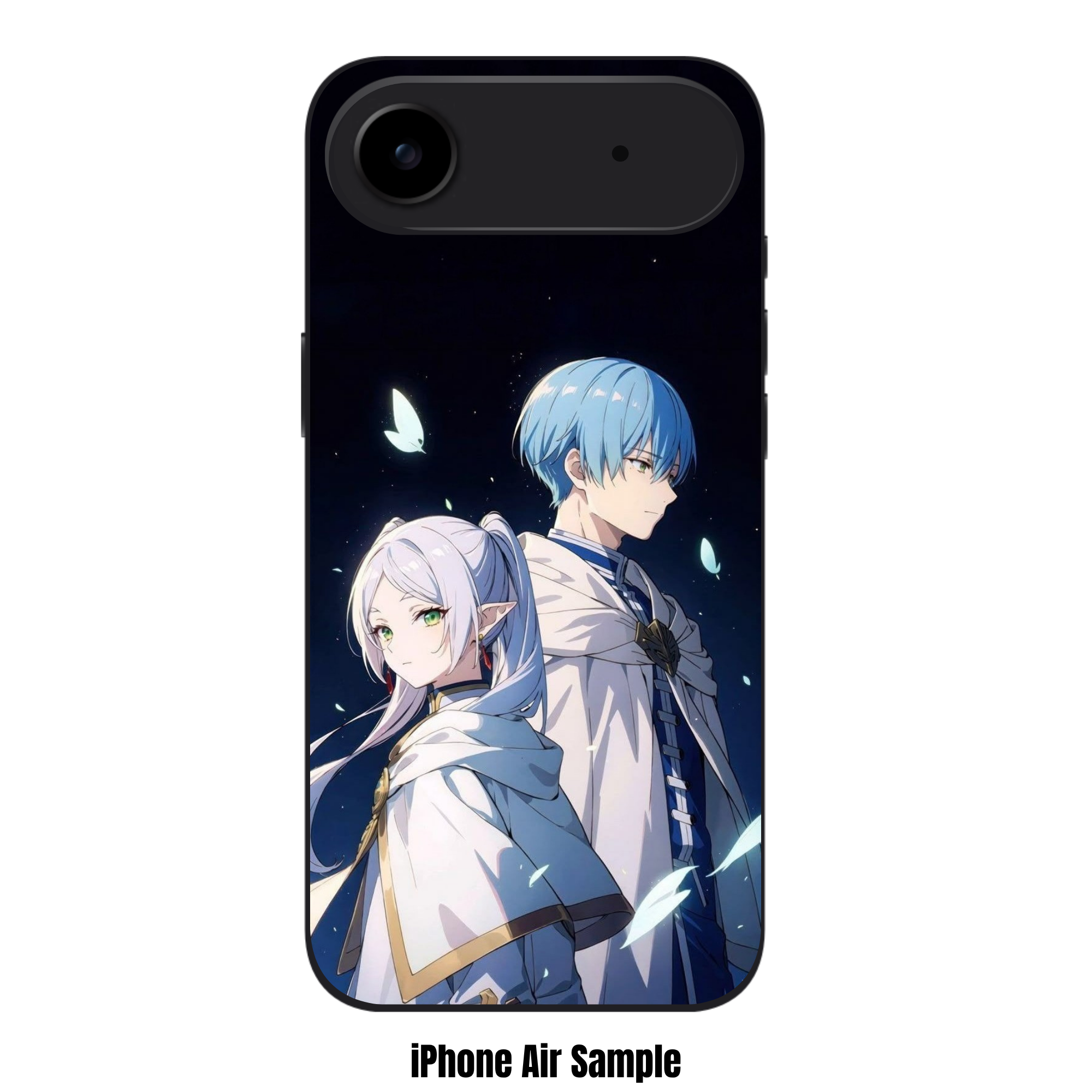Frieren Beyond Journeys End Phone Case For iPhone Samsung Galaxy Pixel - Frieren And Himmel On Black Background