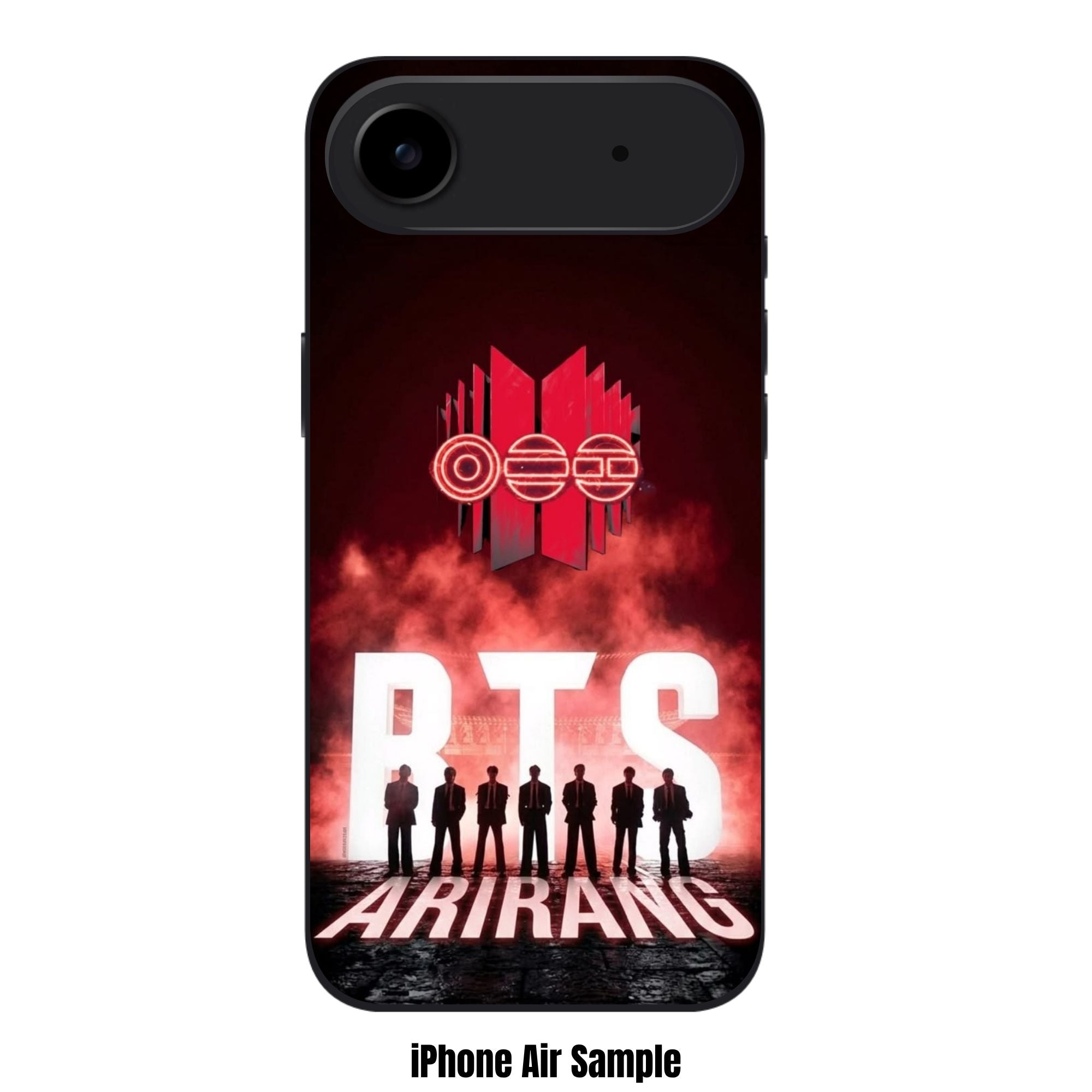BTS Phone Case For iPhone Samsung Galaxy Pixel - BTS Arirang Silhouette Poster On Red Smokey Background