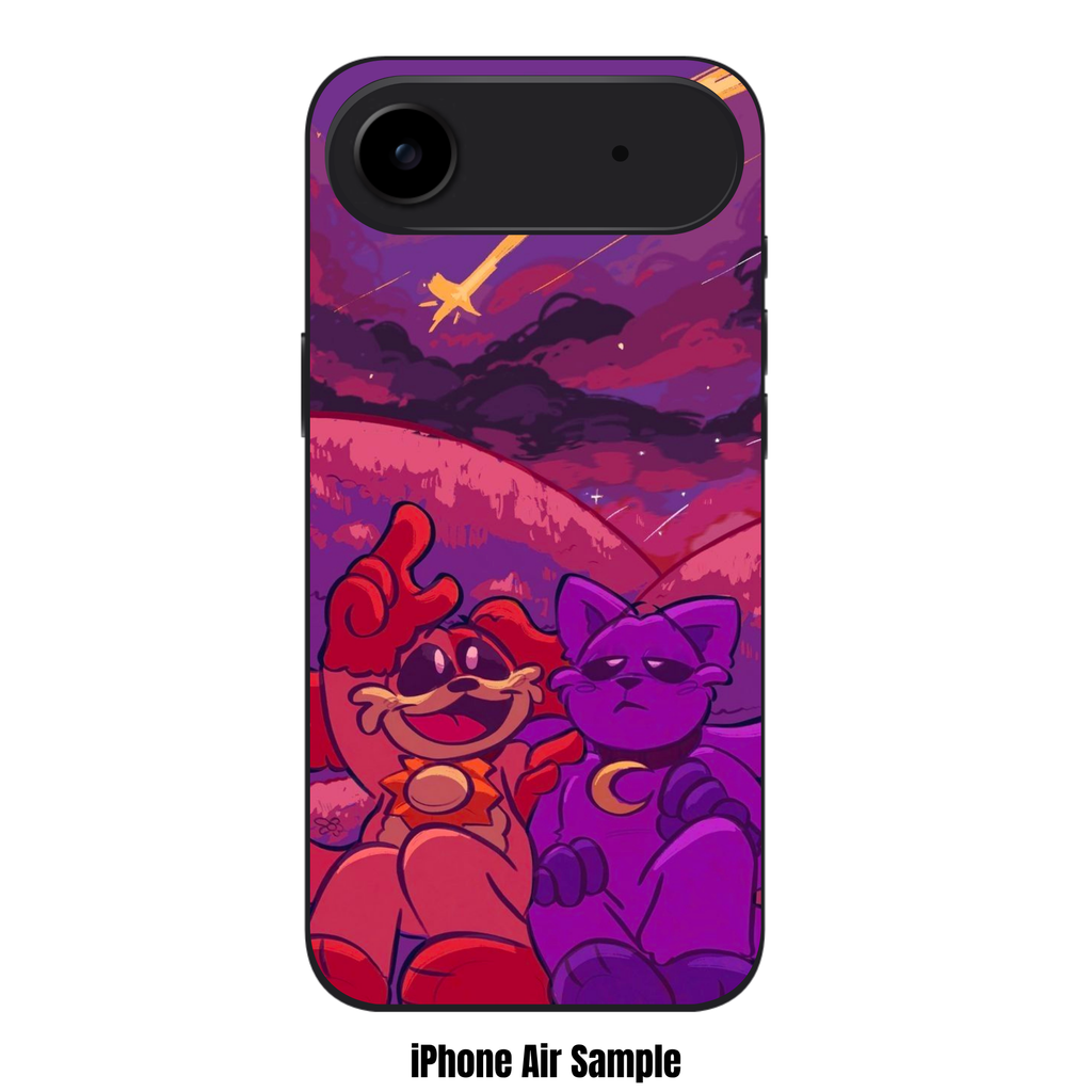 Poppy Playtime Phone Case For iPhone Samsung Galaxy Pixel - Smiling Critters Catnap And Dogday Watching Shooting Stars Art
