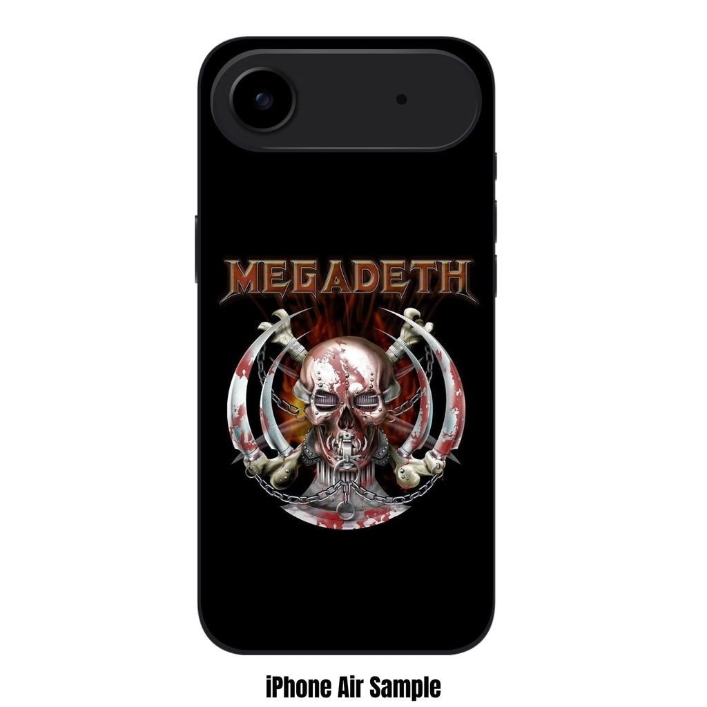 Megadeth Phone Case For iPhone Samsung Galaxy Pixel - Megadeth Vic Rattlehead And Bloodstained Blades On Black Background