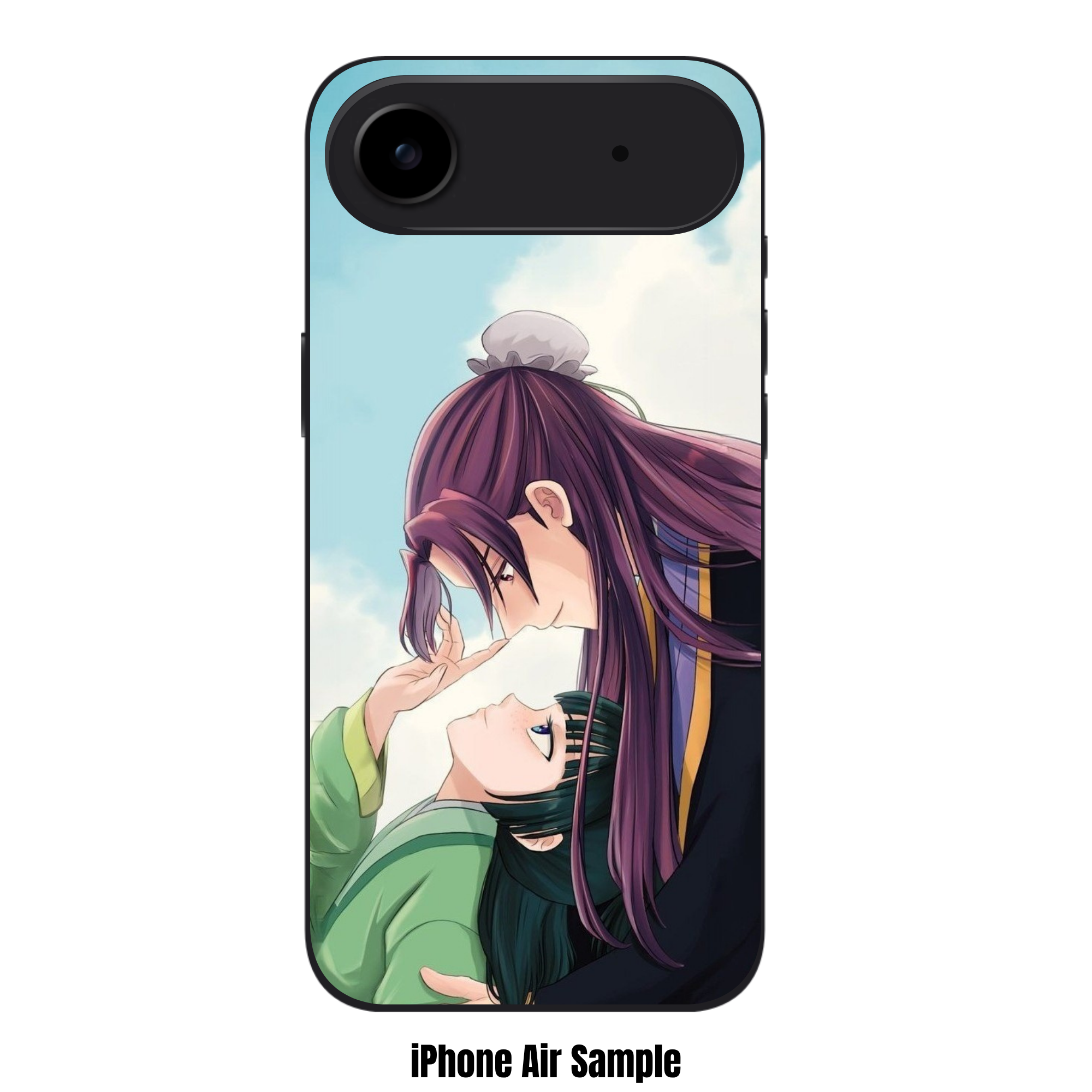 The Apothecary Diaries Phone Case For iPhone Samsung Galaxy Pixel - Jinshi Leaning Over Maomao Touching Her Nose On Blue Sky Background