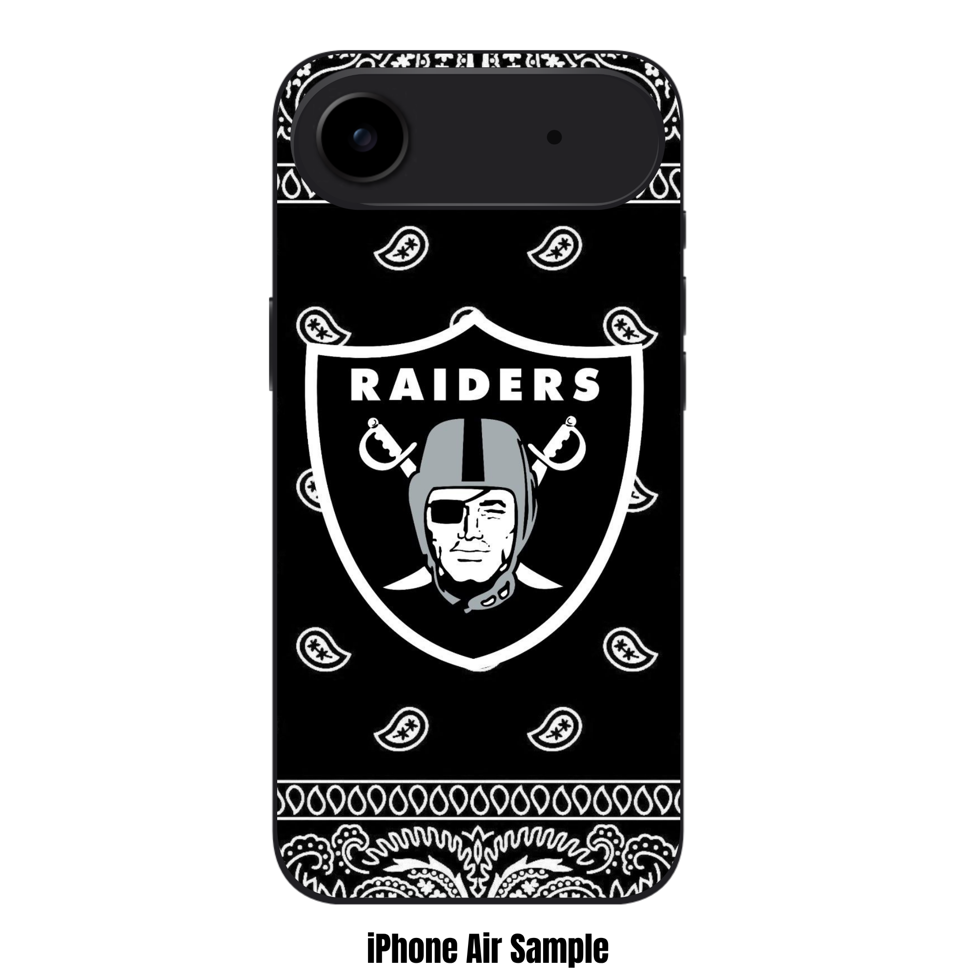 NFL Las Vegas Raiders Phone Case For iPhone Samsung Galaxy Pixel - Las Vegas Raiders Logo On Black Bandana Background