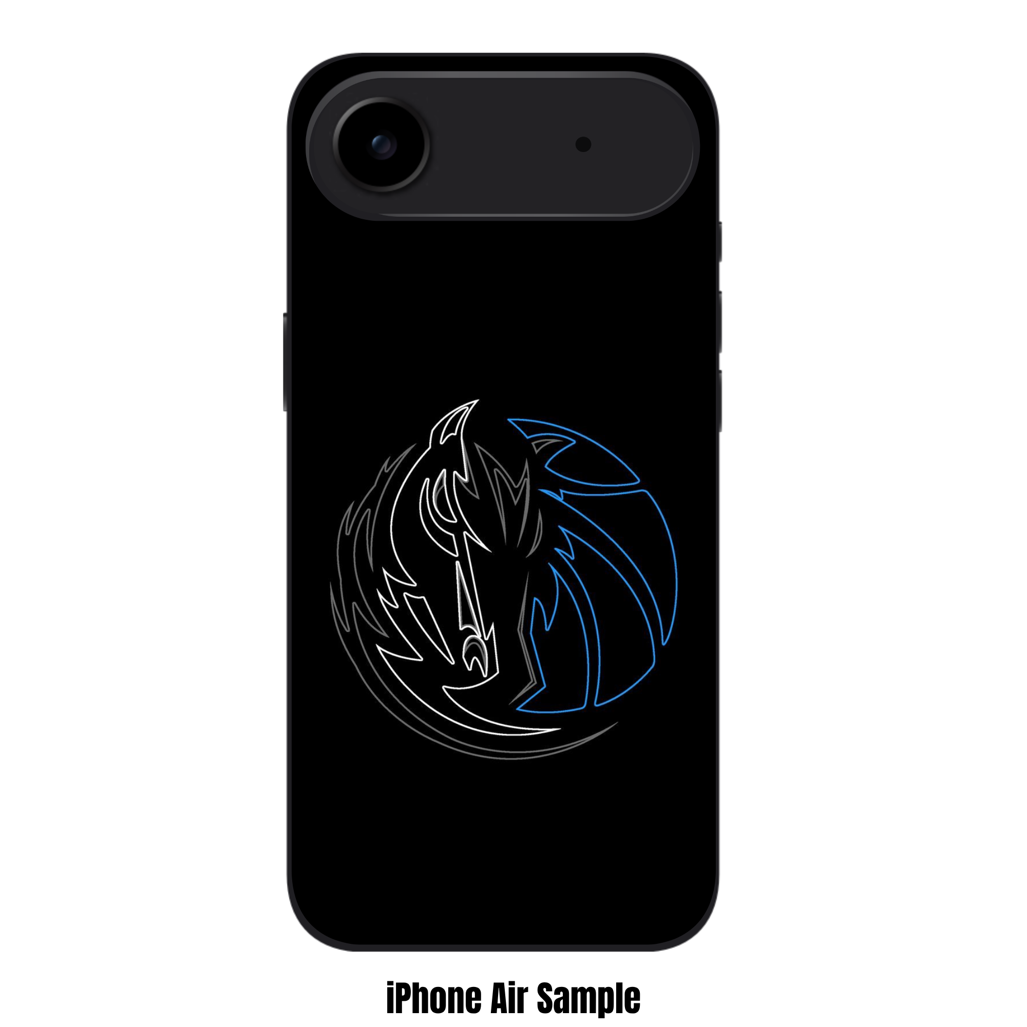NBA Dallas Mavericks Phone Case For iPhone Samsung Galaxy Pixel - Dallas Mavericks Neon Horse Logo On Black Background