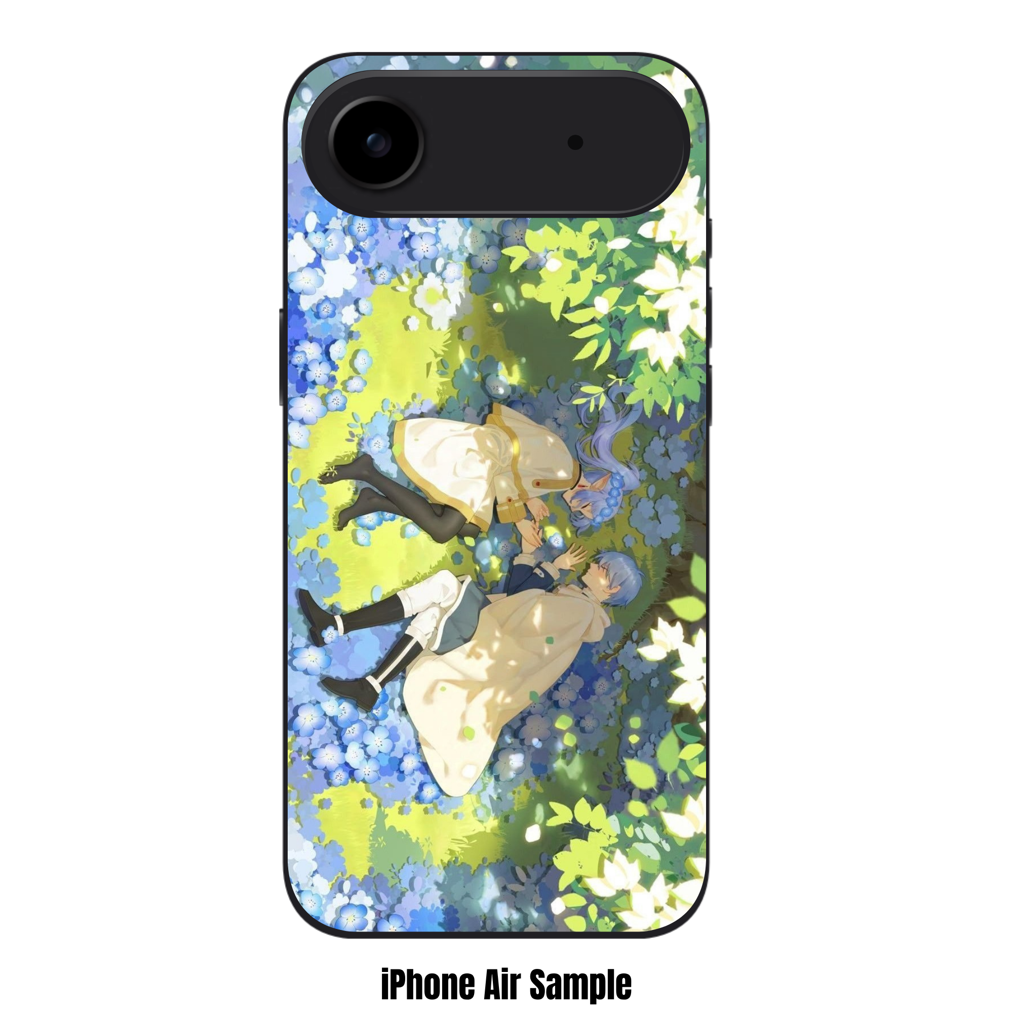 Frieren Beyond Journeys End Phone Case For iPhone Samsung Galaxy Pixel - Frieren And Himmel Lying In Blue Flower Field