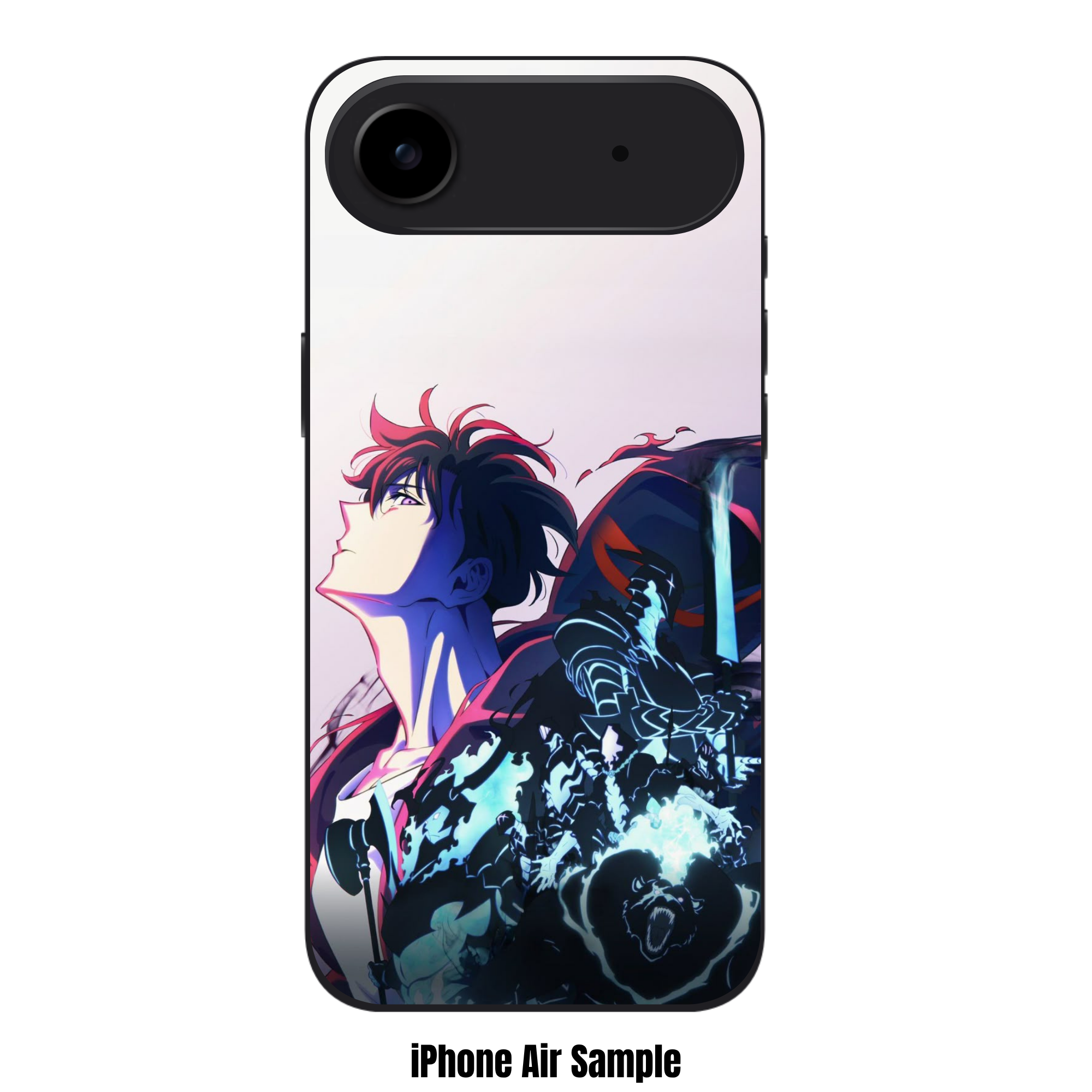 Solo Leveling Sung Jin woo Phone Case For iPhone Samsung Galaxy Pixel - Sung Jin woo Looking Up With Blue Shadow Soldiers On Light Purple Background