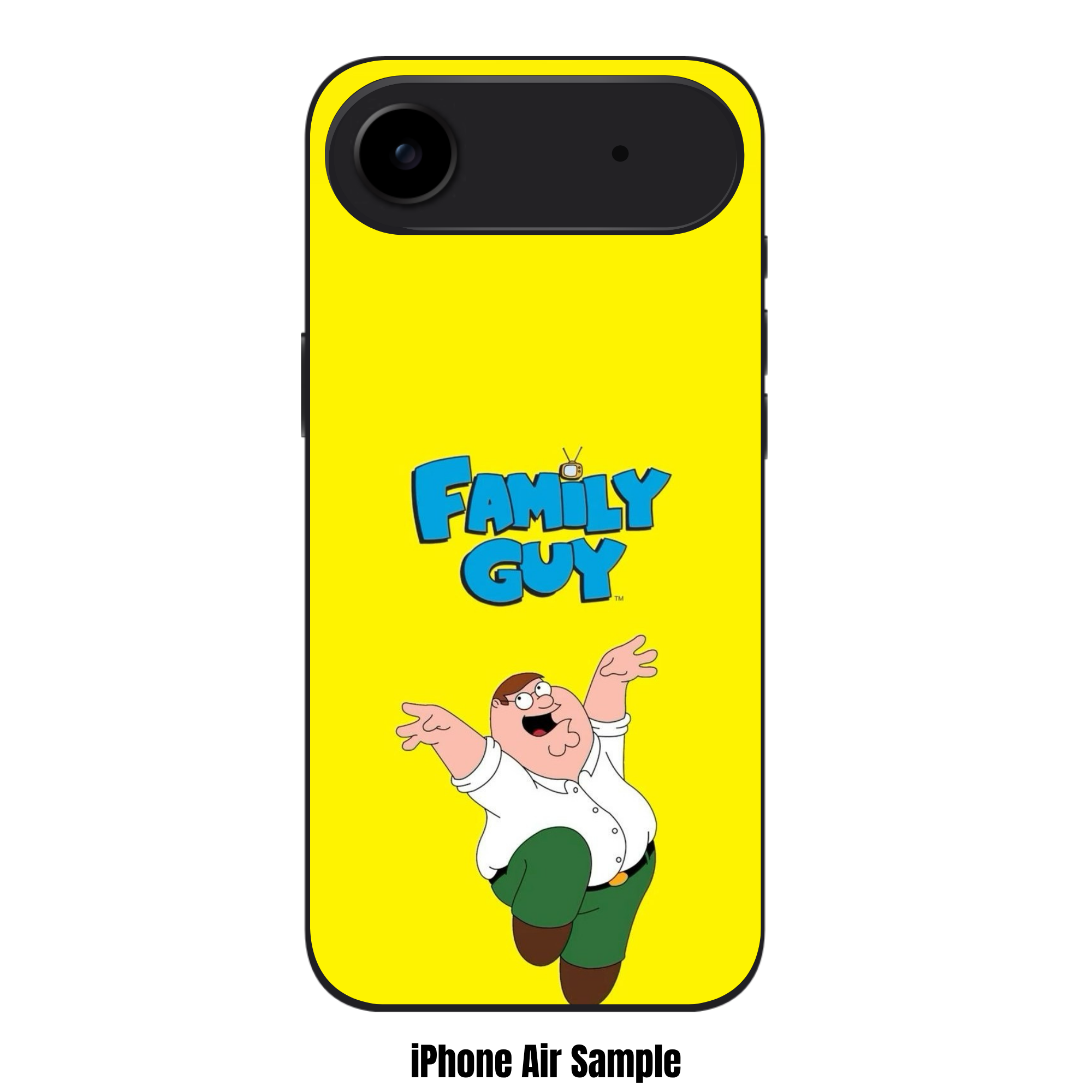 Family Guy Peter Griffin Phone Case For iPhone Samsung Galaxy Pixel - Peter Griffin And Family Guy Logo On Yellow Background