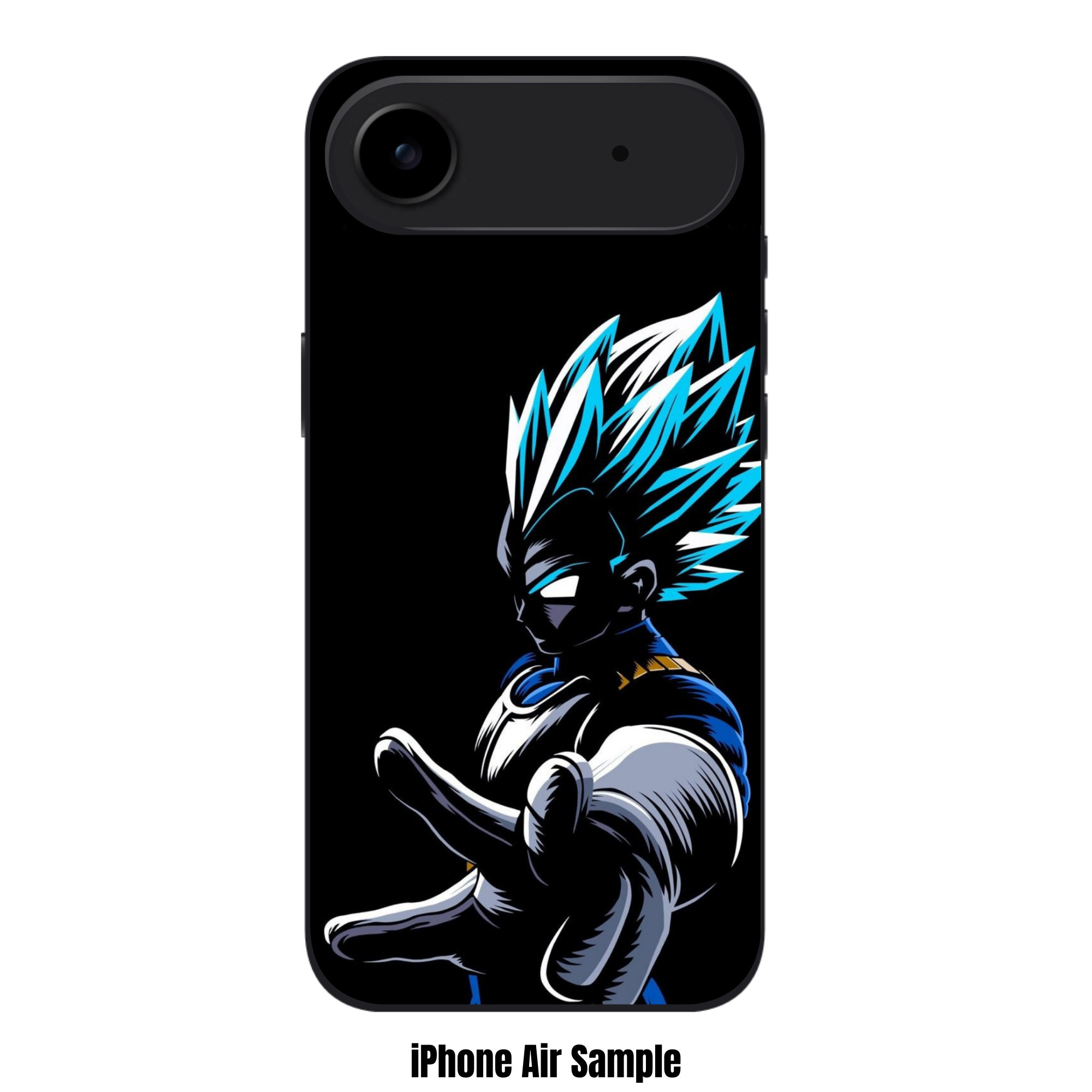 Dragon Ball Vegeta Phone Case For iPhone Samsung Galaxy Pixel - Vegeta Super Saiyan Blue Silhouette On Black Background
